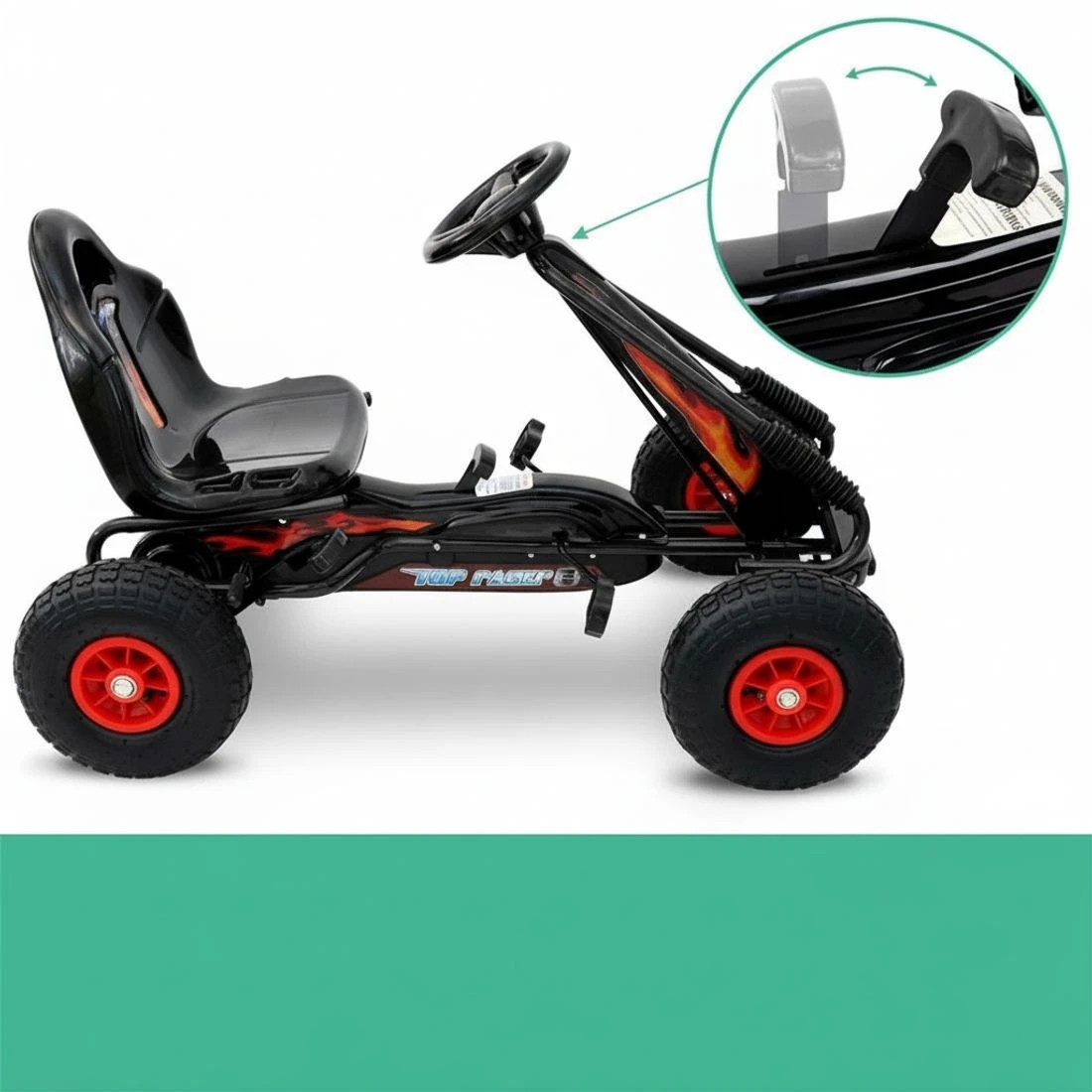 4 Rigo Kids Pedal Go Kart Ride On Toys Racing Car Rubber Tyre - Black, 4 of 5