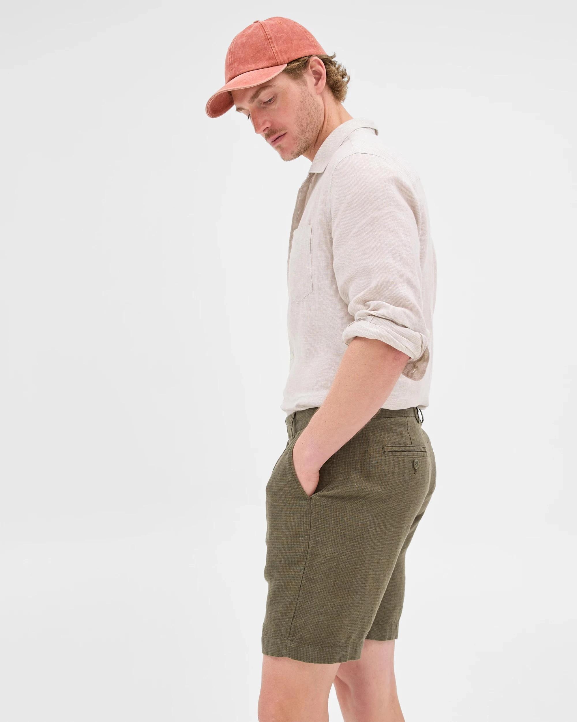 5 Target European Linen Pleated Chino Shorts KHAKI, 5 of 6