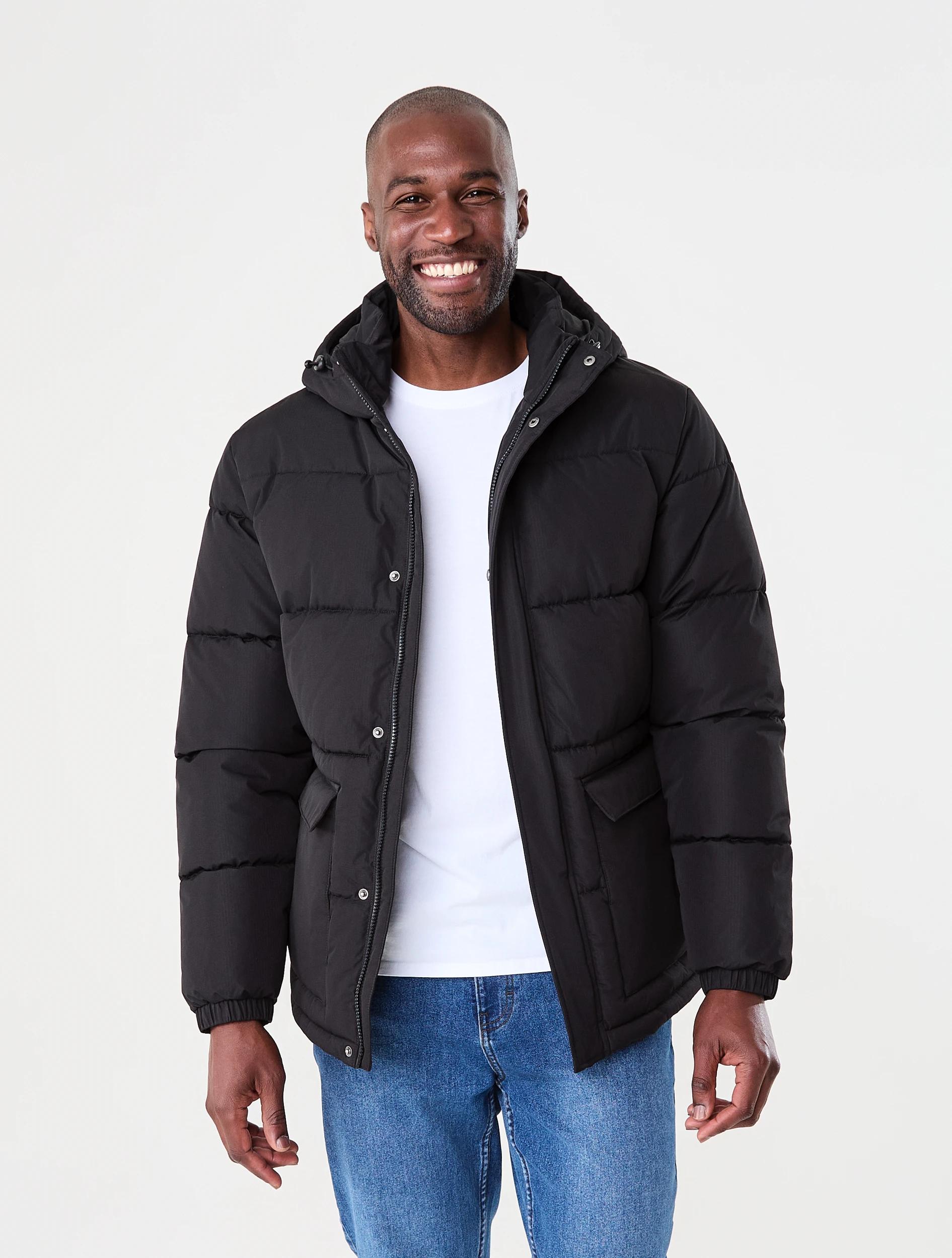 1 Hooded Puffer Jacket Black, 1 of 8