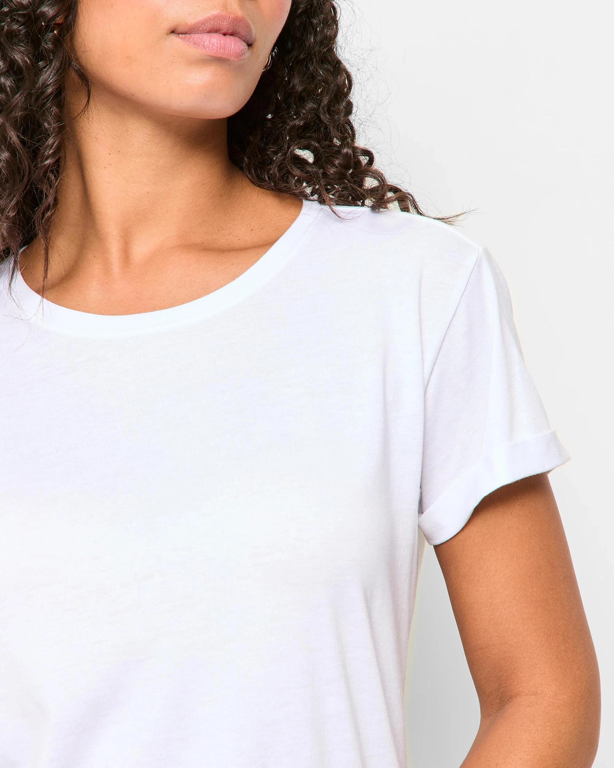 5 Target Cotton/Modal Relaxed Crew T-Shirt WHITE, 5 of 5