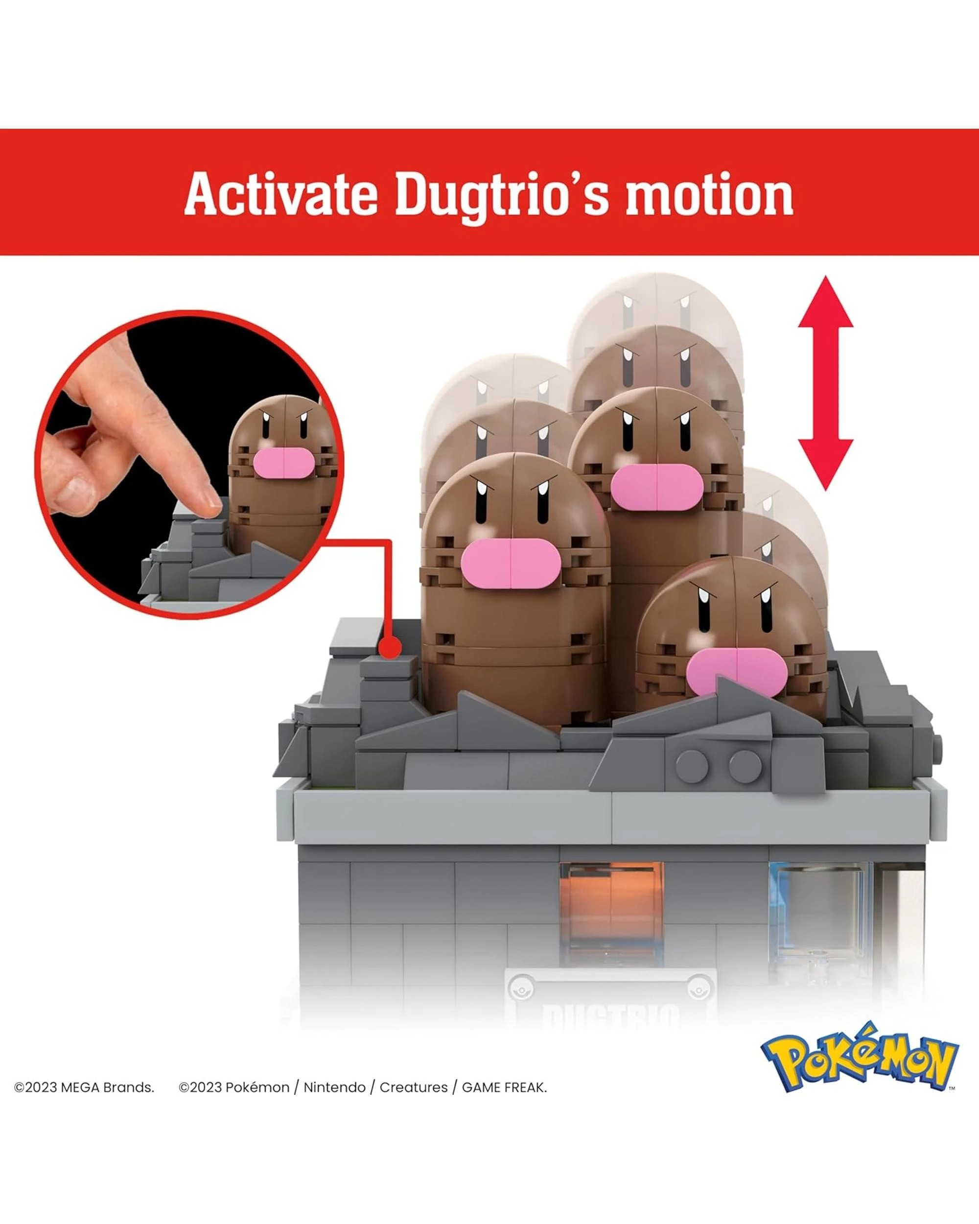 3 Mega Pokemon Mini Motion Dugtrio Building Set, 3 of 6