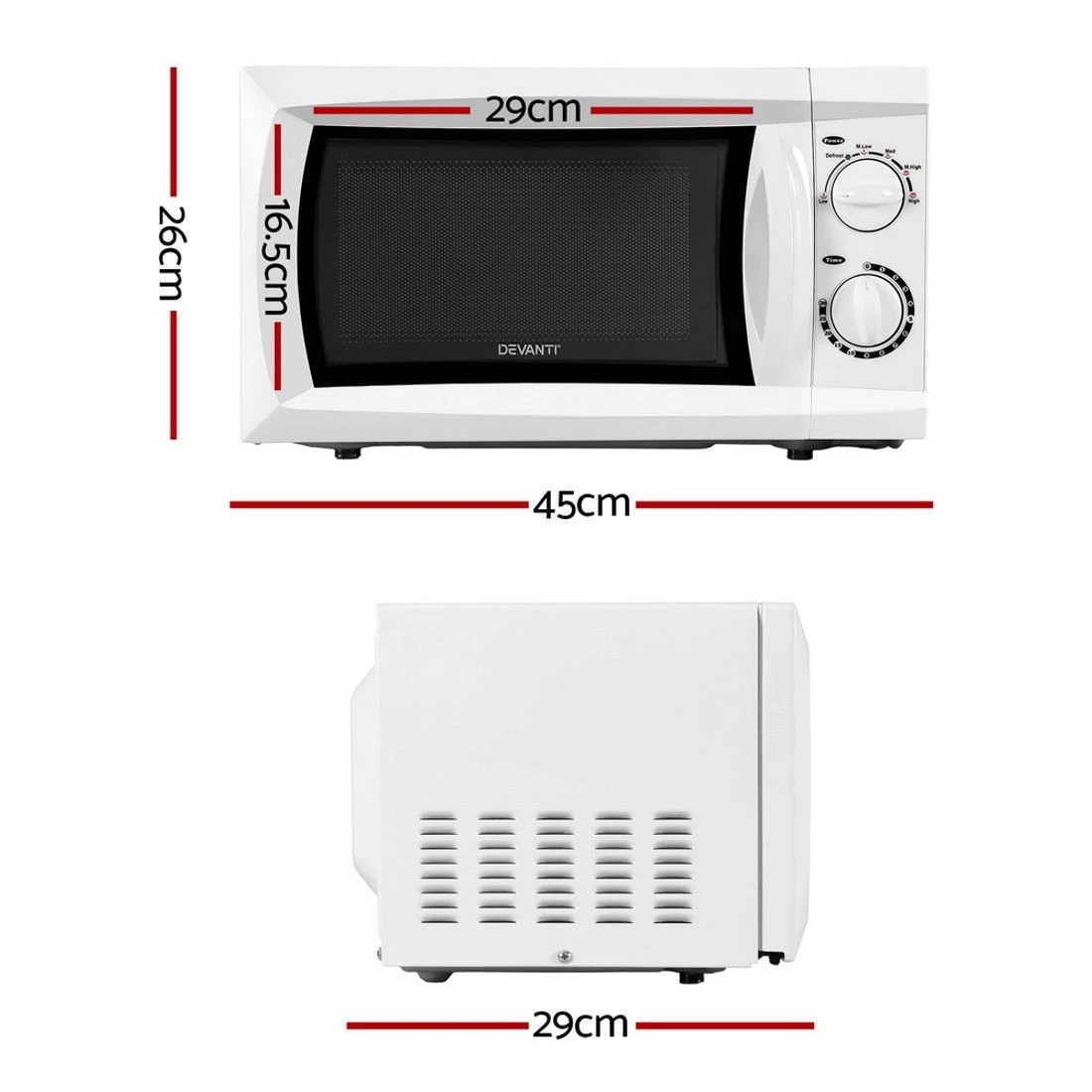 2 Devanti 20L Microwave Oven 700W
 - white, 2 of 6