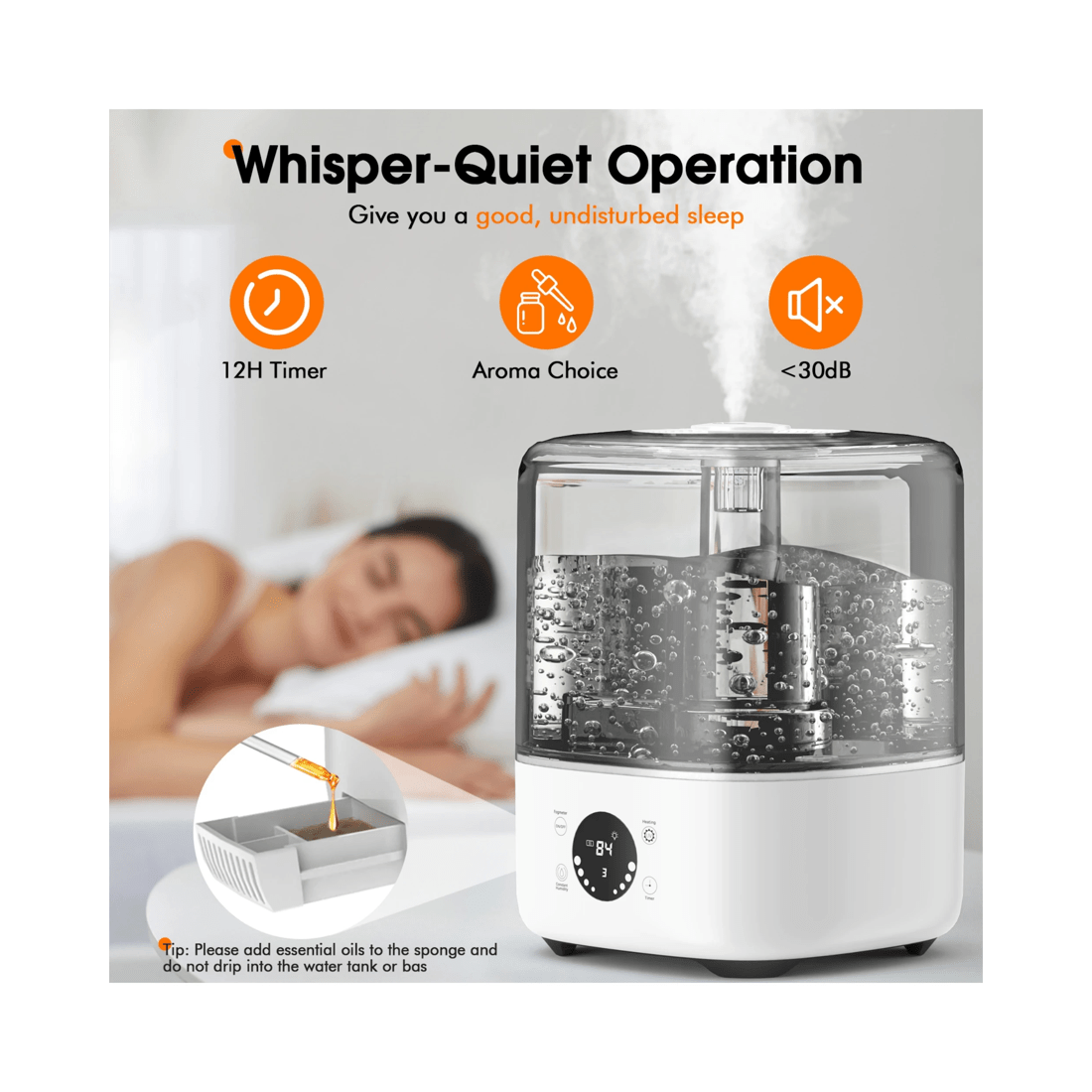 3 Advwin 5l Air Humidifier & Diffuser With Adjustable Humidity Control For Baby, Plants, Bedroom Large Room, 3 of 7