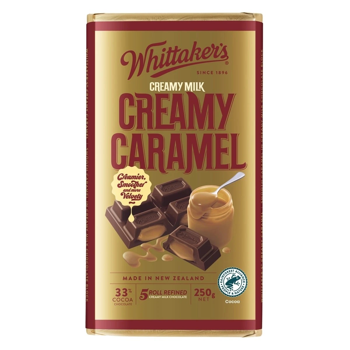 1 Whittaker's Creamy Caramel Creamy Milk Chocolate Block 250g, 1 of 2