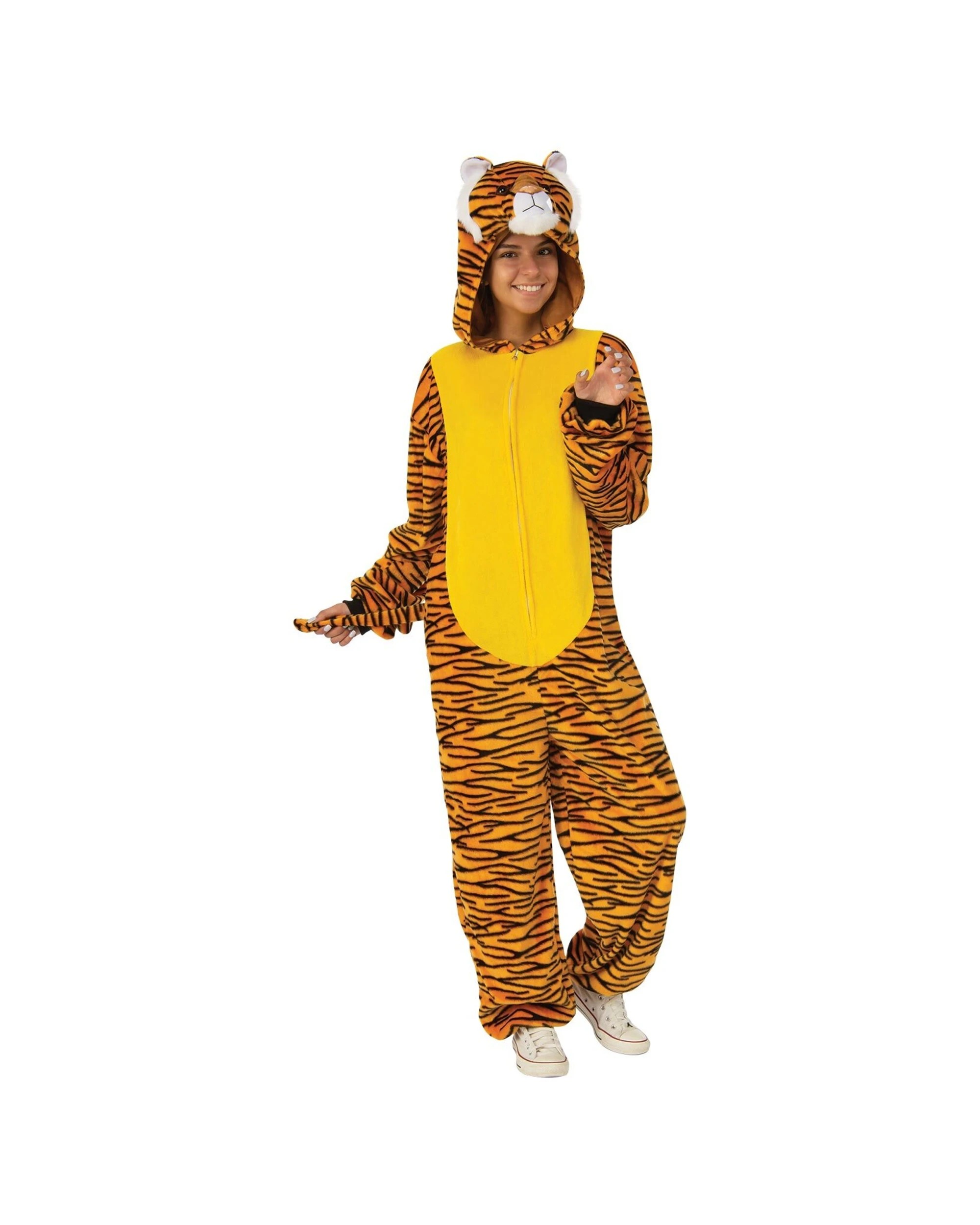 1 Rubies Tiger Furry Onesie Dress Up Costume Size S M - Multi, 1 of 3