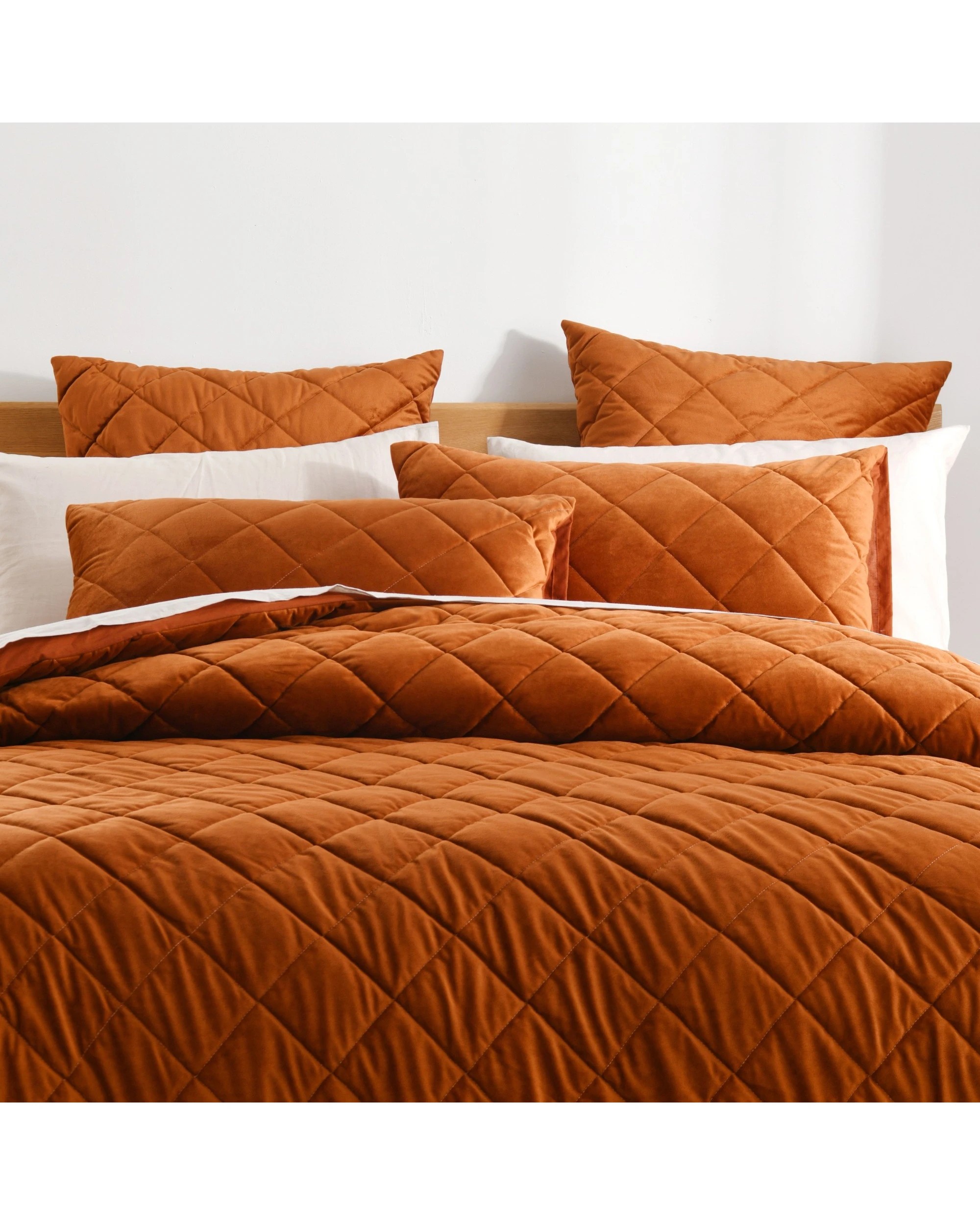 9 Dreamaker Haven Quilted Quilt Cover Set - Queen Bed - Rust, 9 of 9
