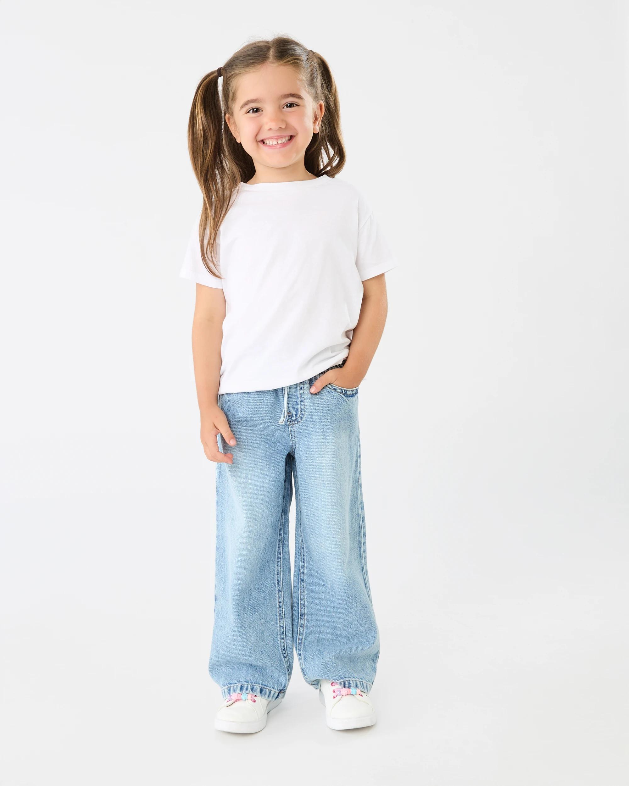 4 Wide Leg Denim Jeans Mid Denim, 4 of 5