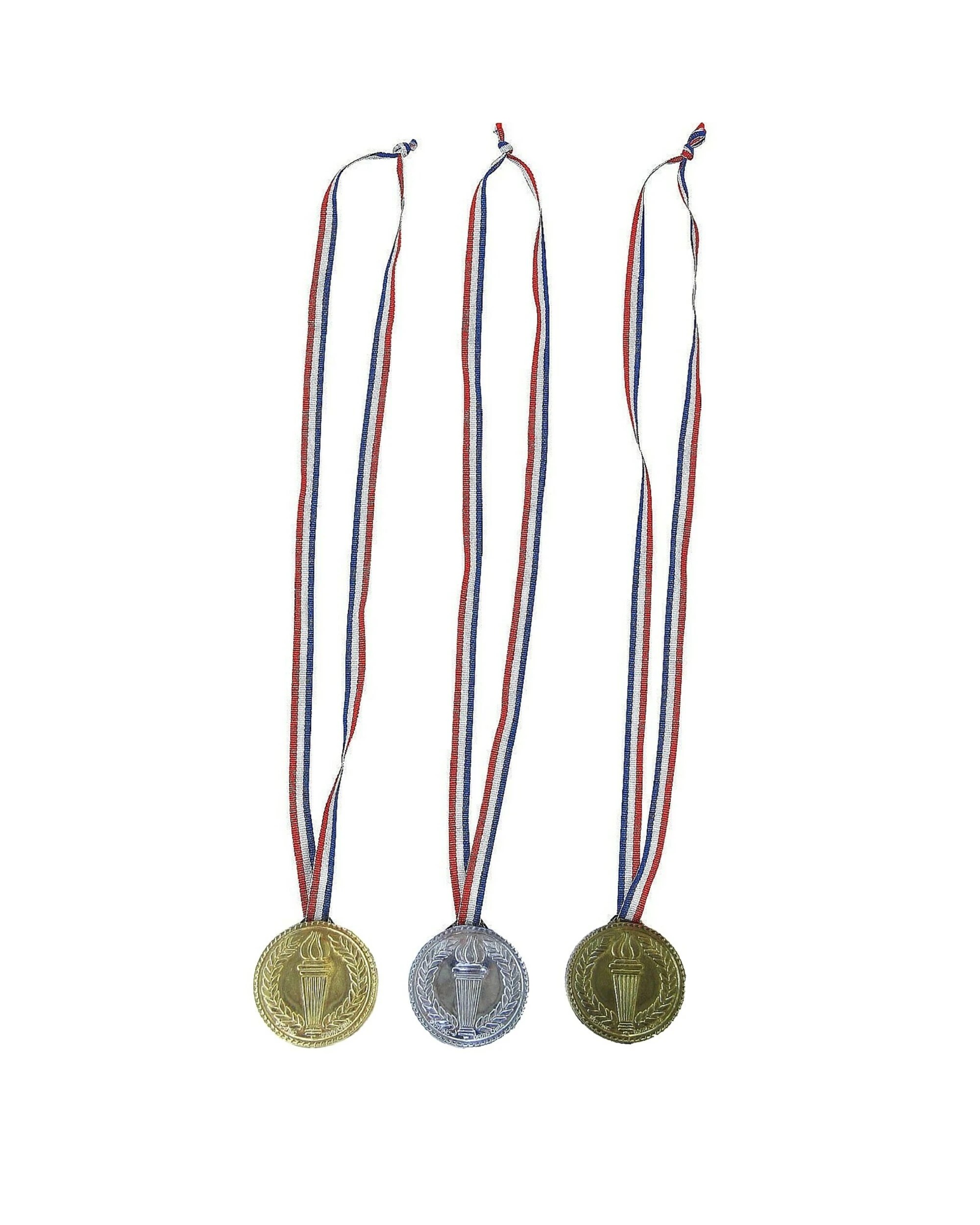 1 Fun Express Olympic Torch Plastic Medals Pack of 12 - Multi, 1 of 1