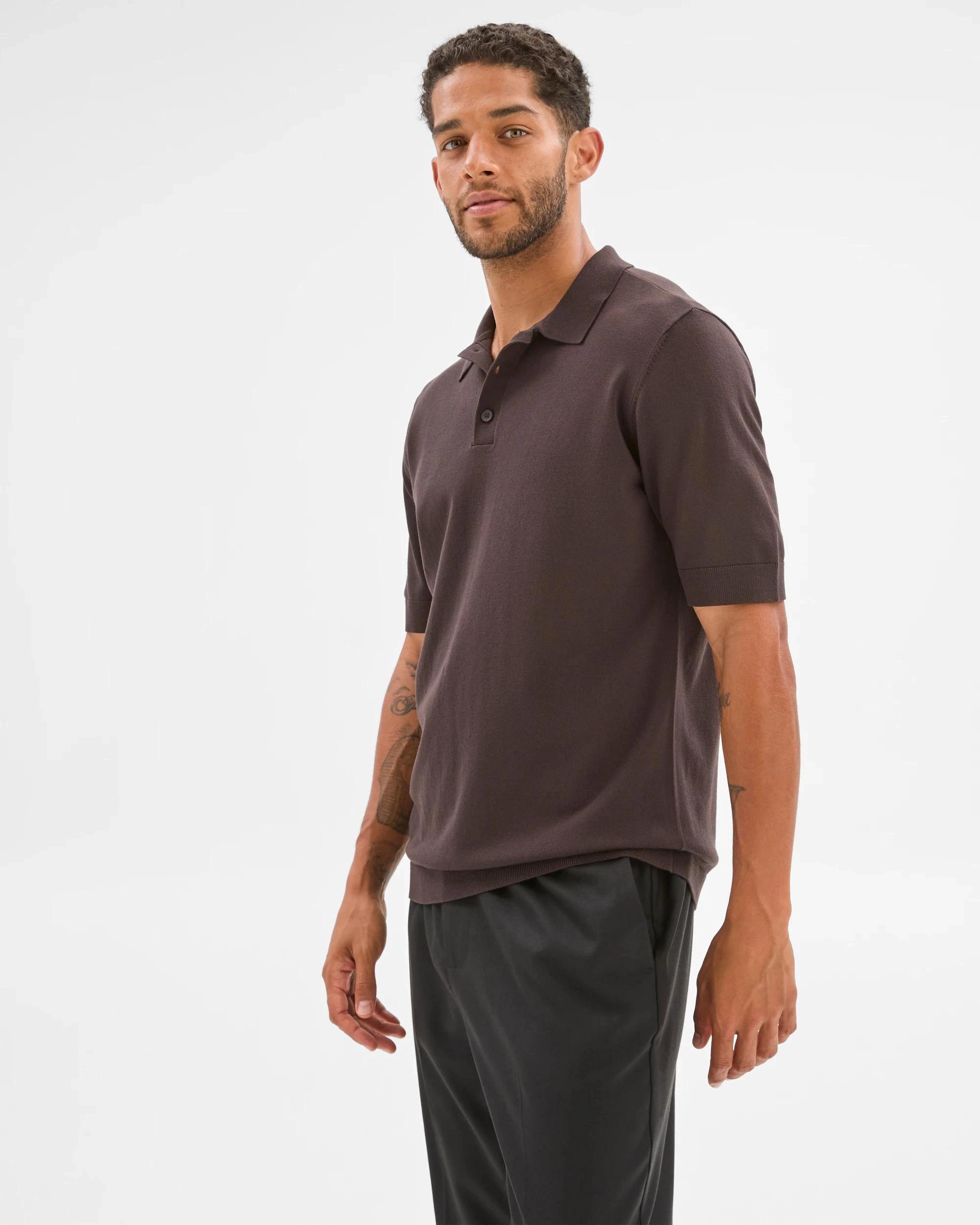 3 Preview Knit Polo Top CHOC TORTE, 3 of 7