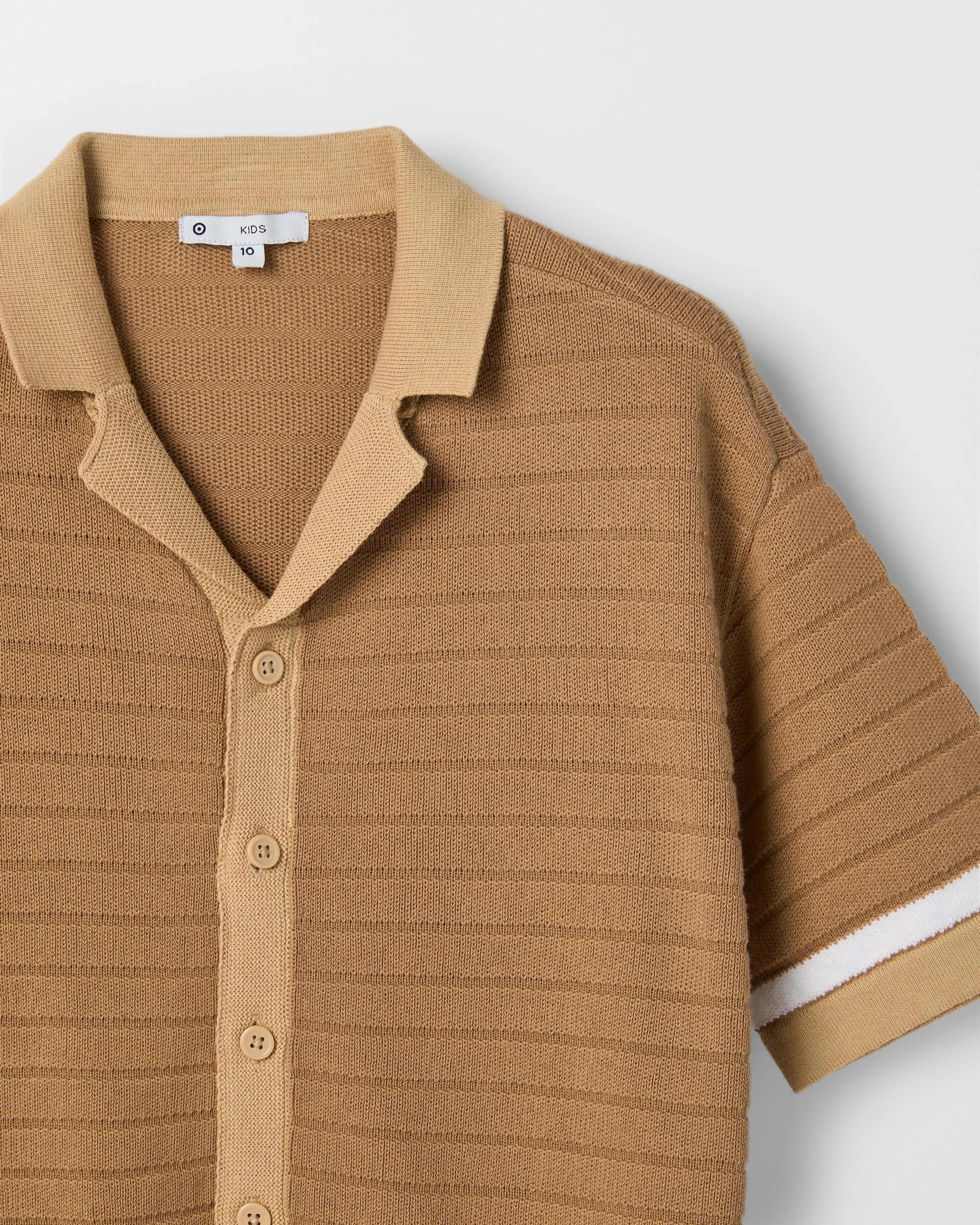 2 Target Australian Cotton Knit Short Sleeve Shirt BROWN, 2 of 2