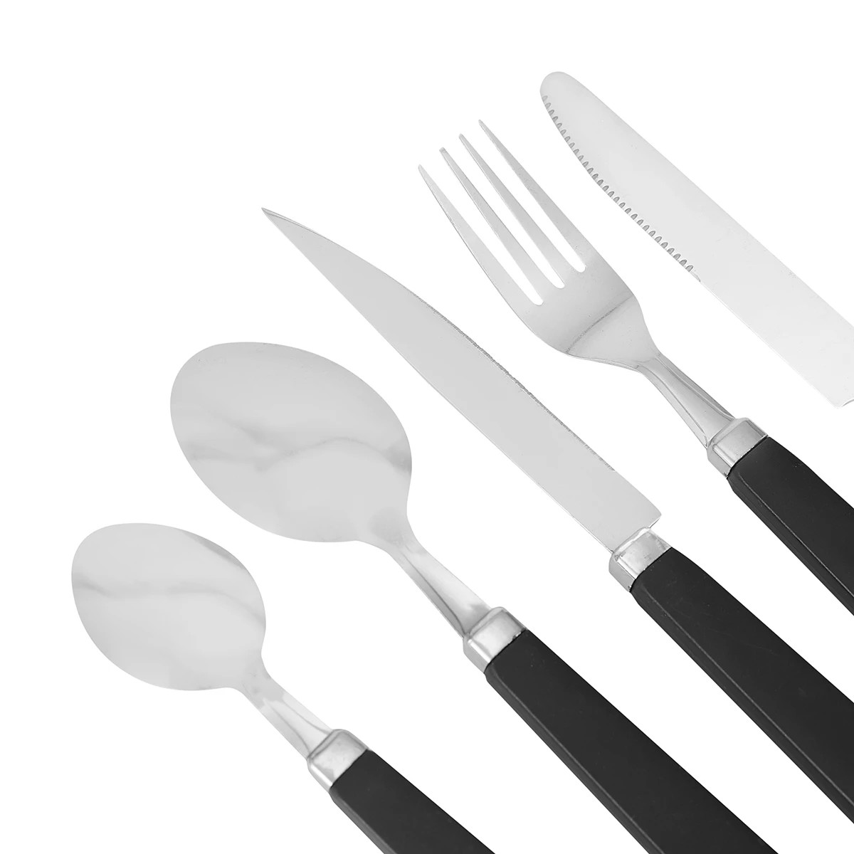 3 Black 30 Piece Cutlery Set with Caddy, 3 of 6