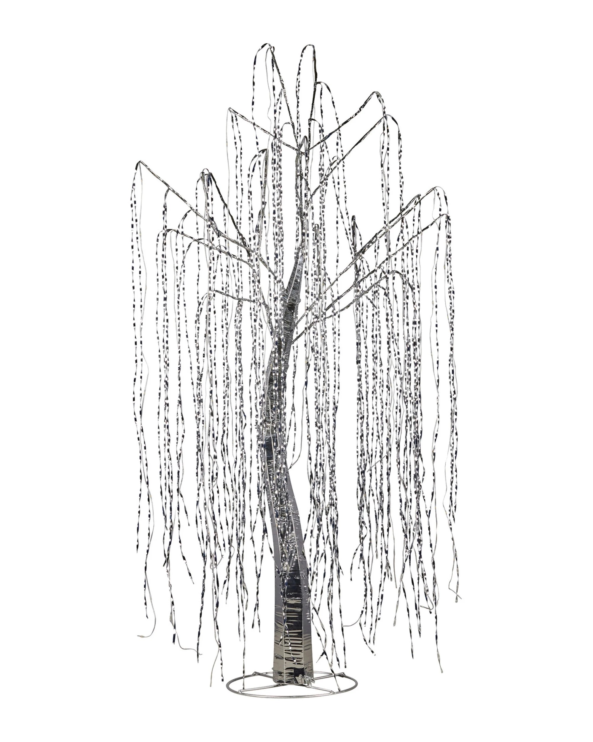 3 Christabelle Silver Willow Tree 120cm Christmas Display Warm White Led Lights Flexible Branches And Hanging Strands, 3 of 8