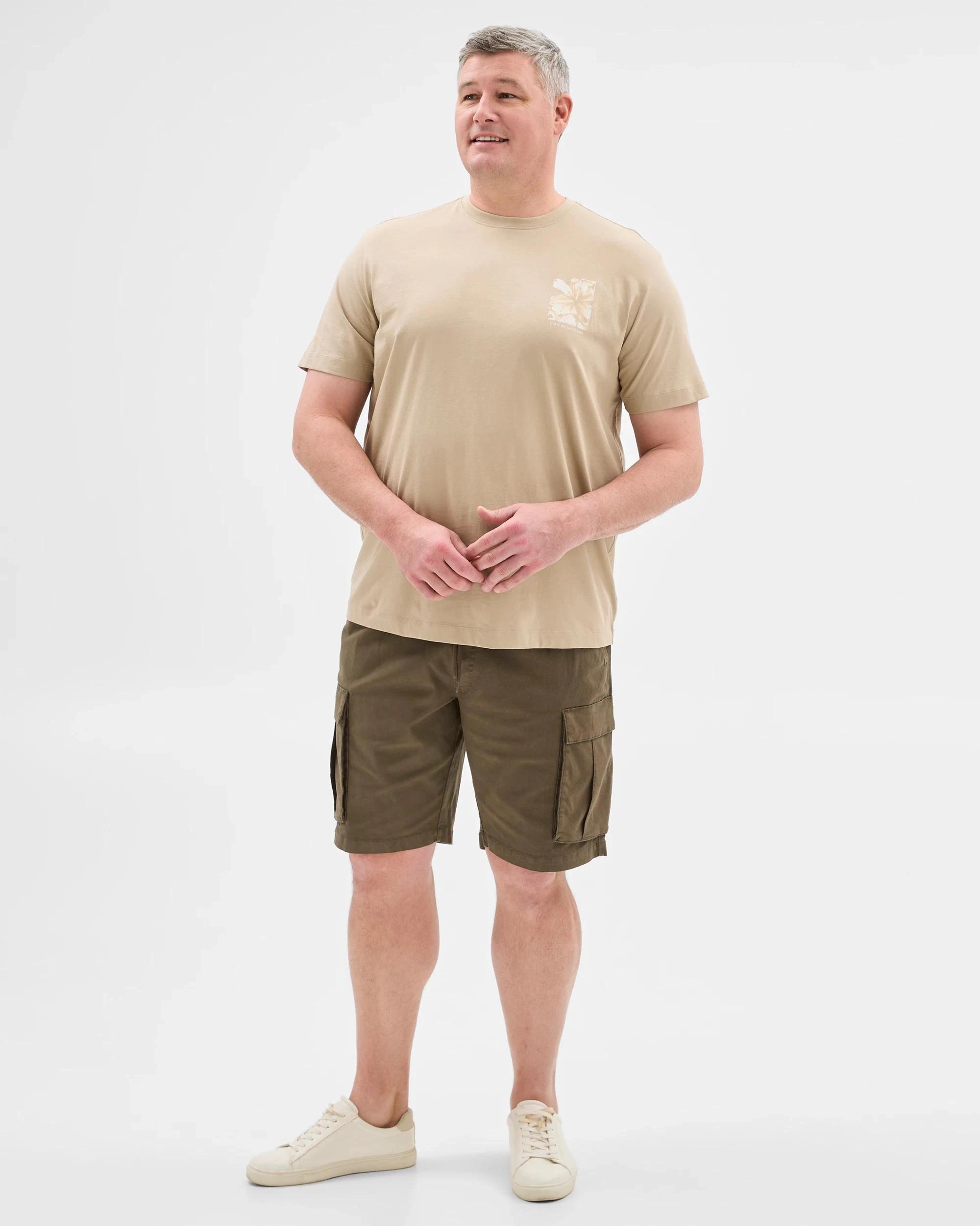 1 Target Man Plus Plus Size Australian Cotton Rich Cargo Shorts DARK OLIVE, 1 of 6