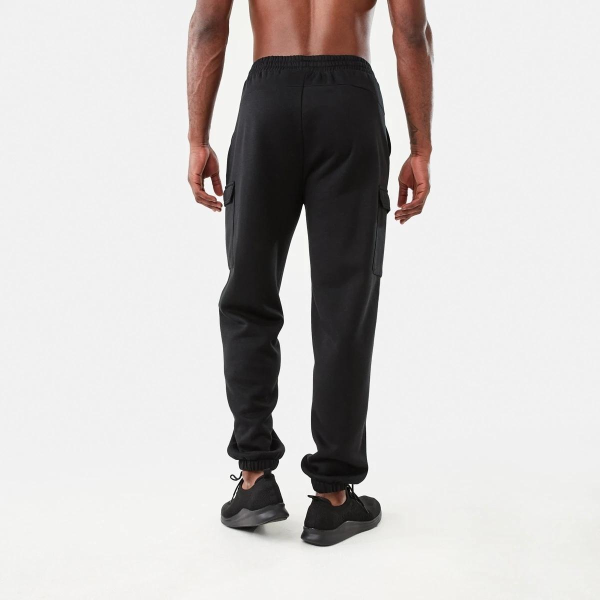 3 Active Mens Cargo Trackpants BLACK, 3 of 6