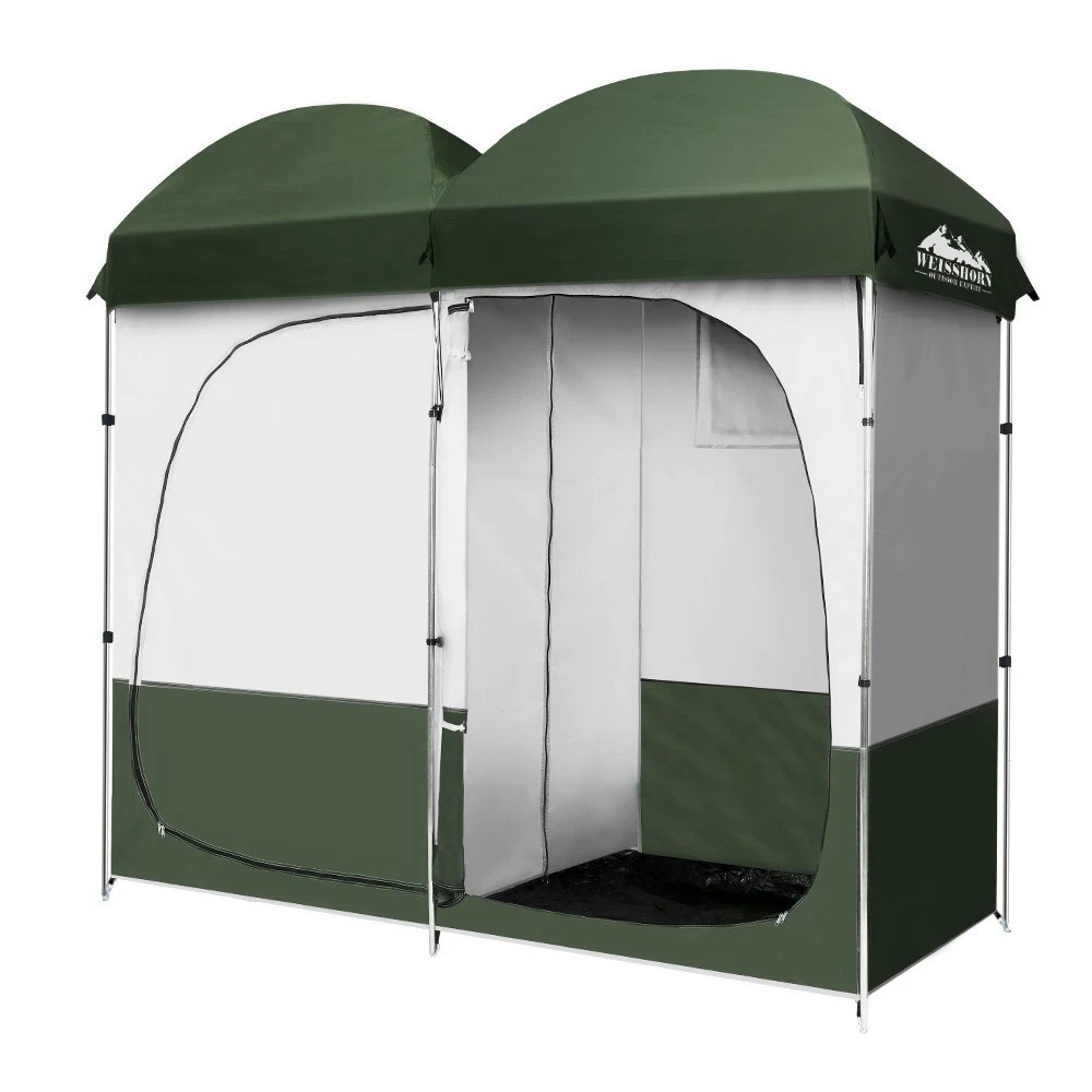 1 Weisshorn Double Camping Shower Toilet Tent Outdoor Portable Change Room - Multi, 1 of 7