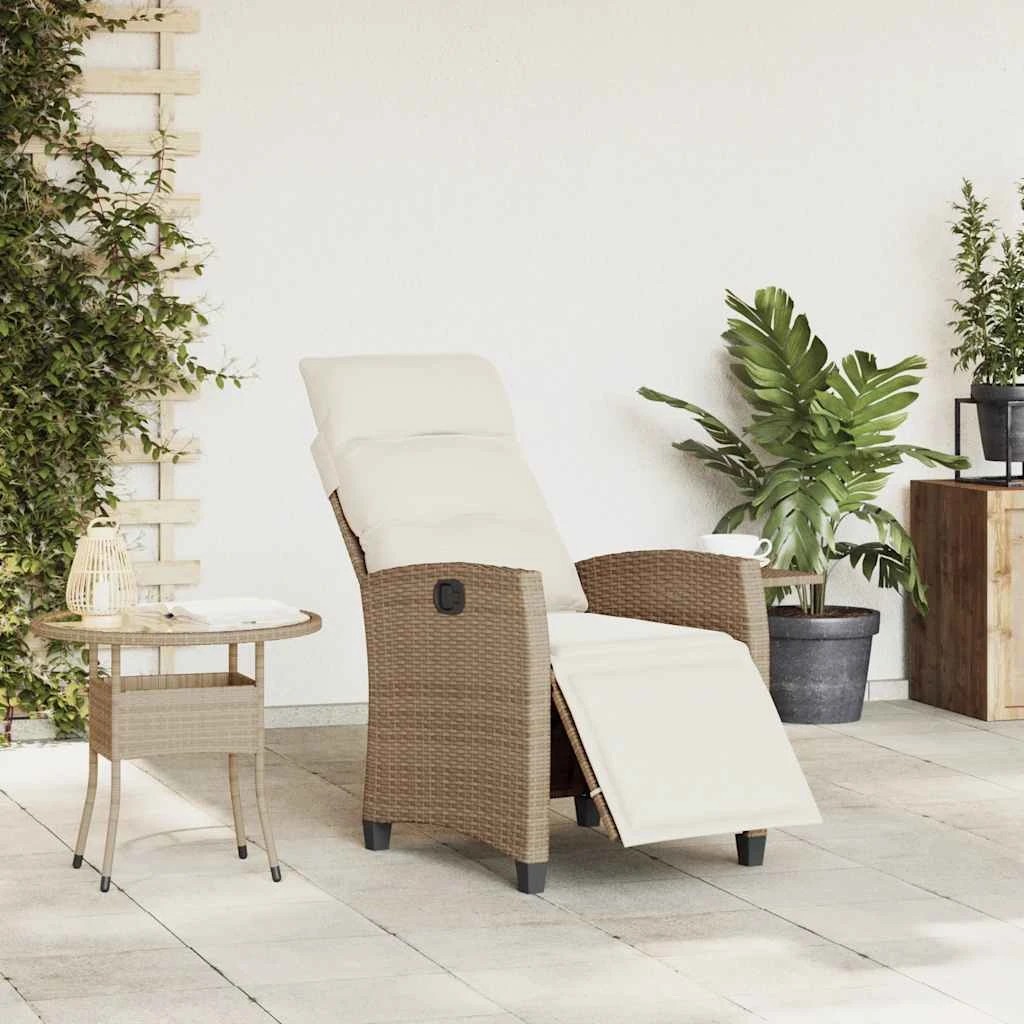3 vidaXL reclining garden chair Foldable - Beige, 3 of 9