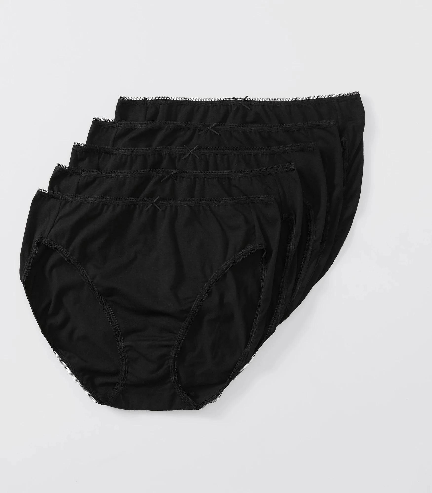 1 Target Women's Cotton/Elastane High Cut Briefs 5 Pack FF BLACK, 1 of 3