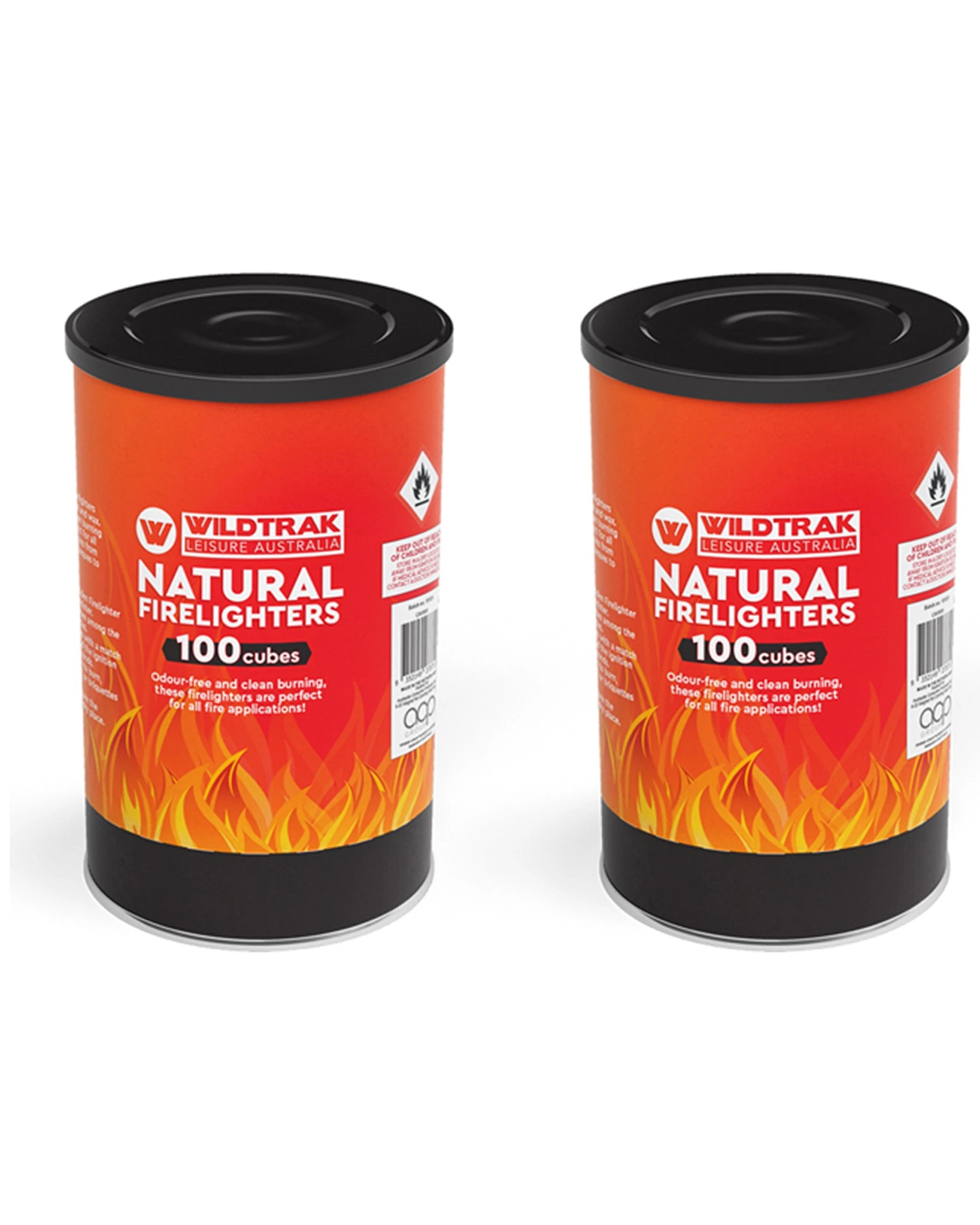 1 Wildtrak Natural Wooden Firelighters 2 x 100pc Odourless Camping BBQ Fireplace - Brown, 1 of 4