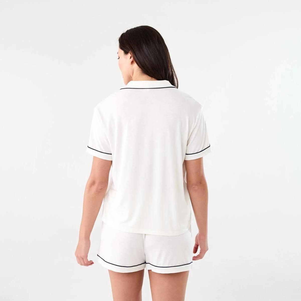 3 Short Sleeve Top and Shorts Comfort Pyjama Set WHISPER WHITE, 3 of 8