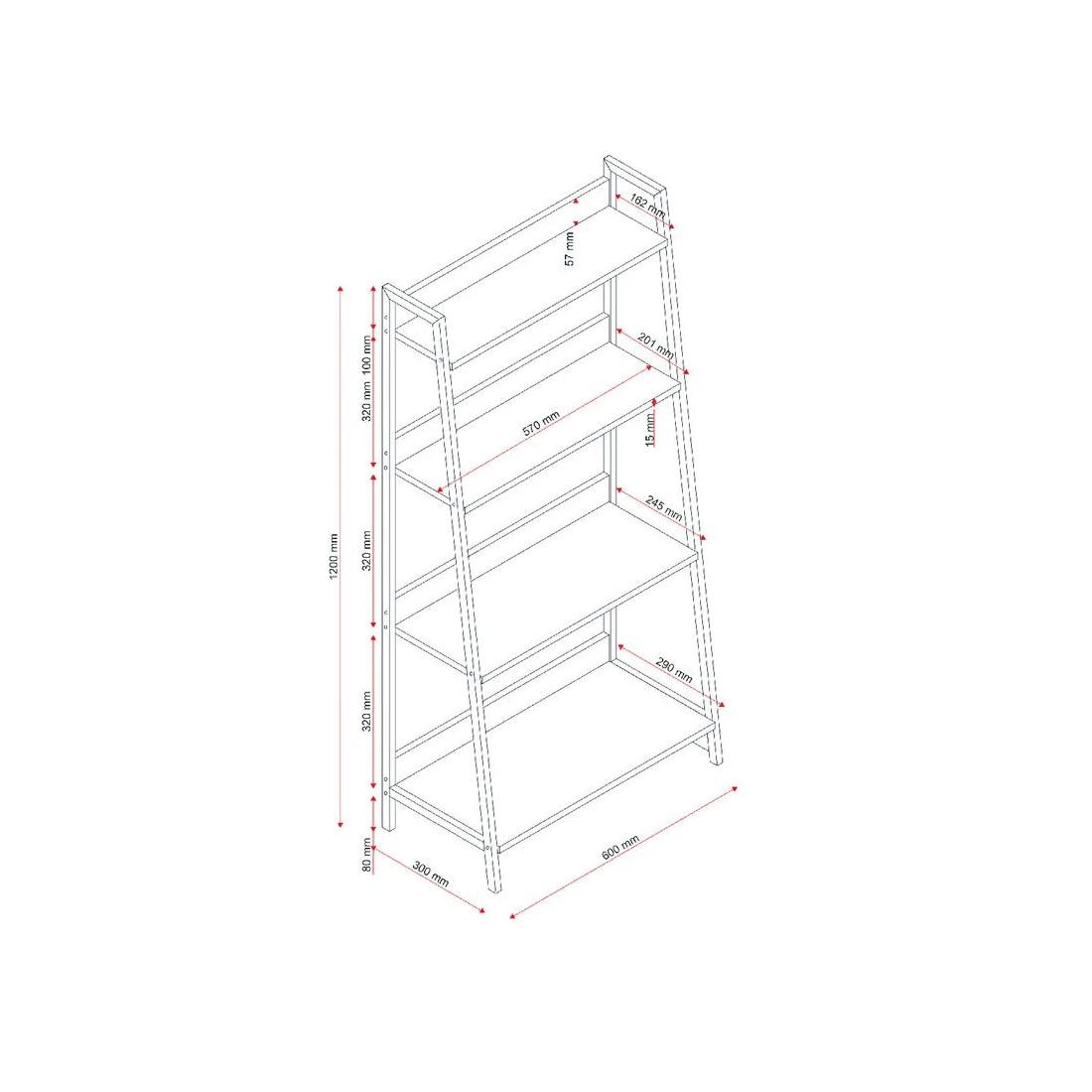7 Otto Koge 4 Tier Bookcase, 7 of 8