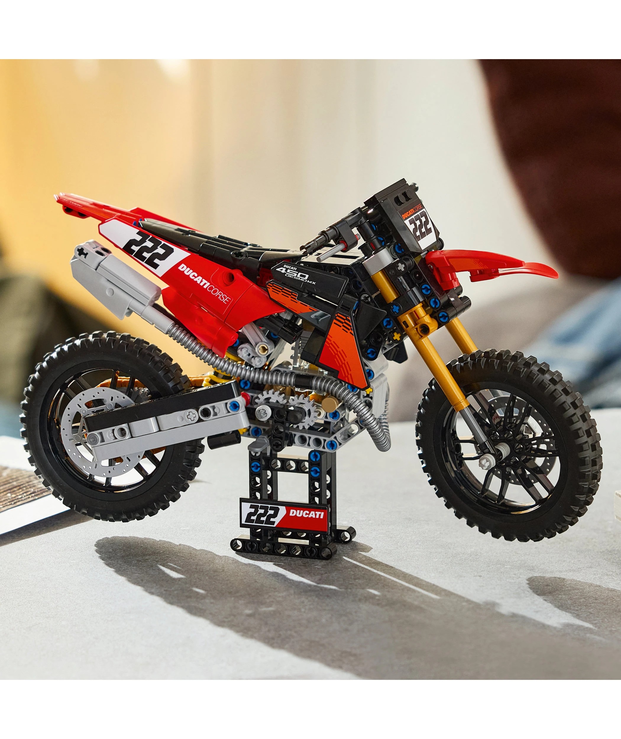 9 LEGO Technic Ducati Desmo450 MX Factory Motorcycle 42238, 9 of 10