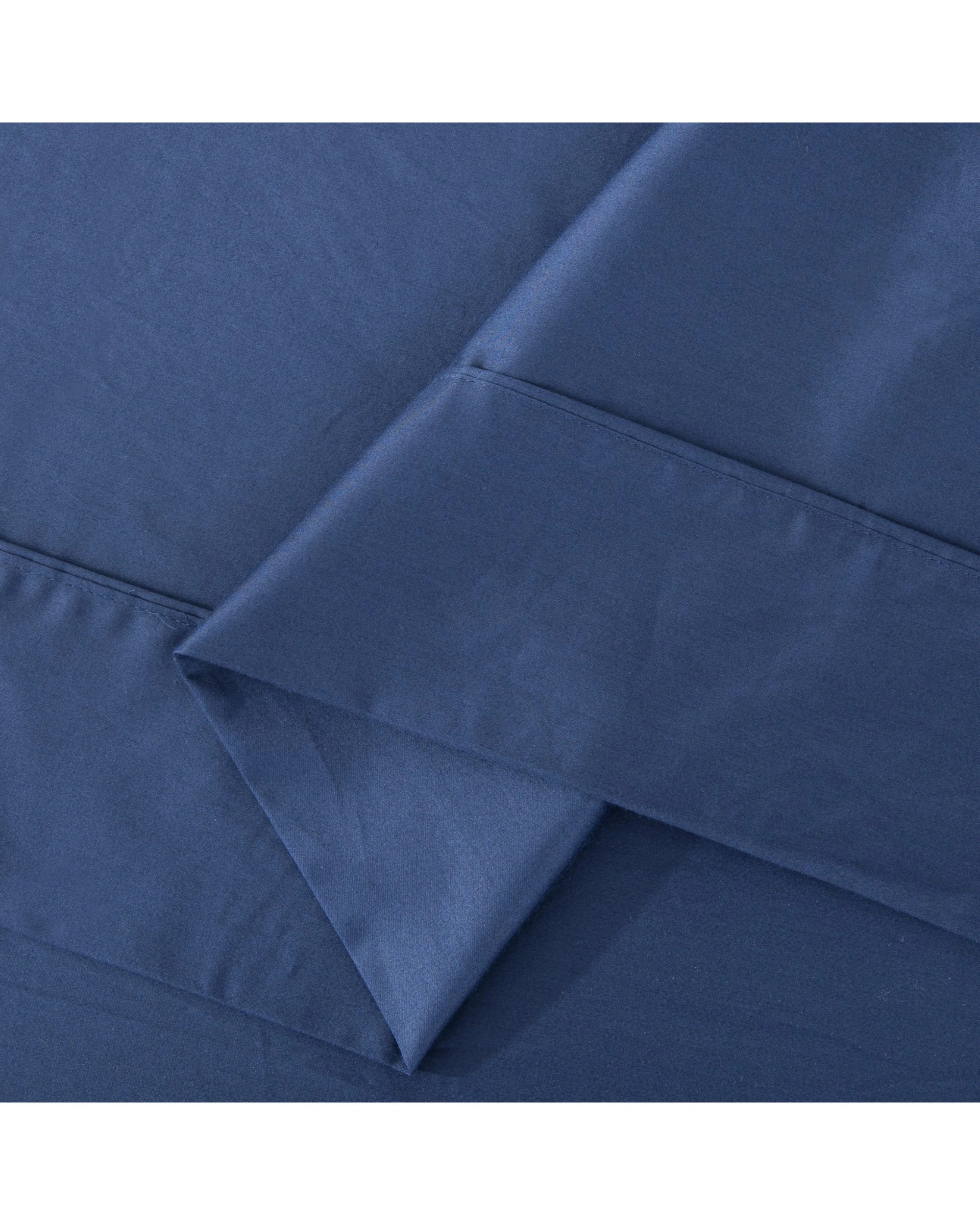 3 ESSN 500TC Cotton Sateen Flat Sheet - Queen Bed - Navy, 3 of 6