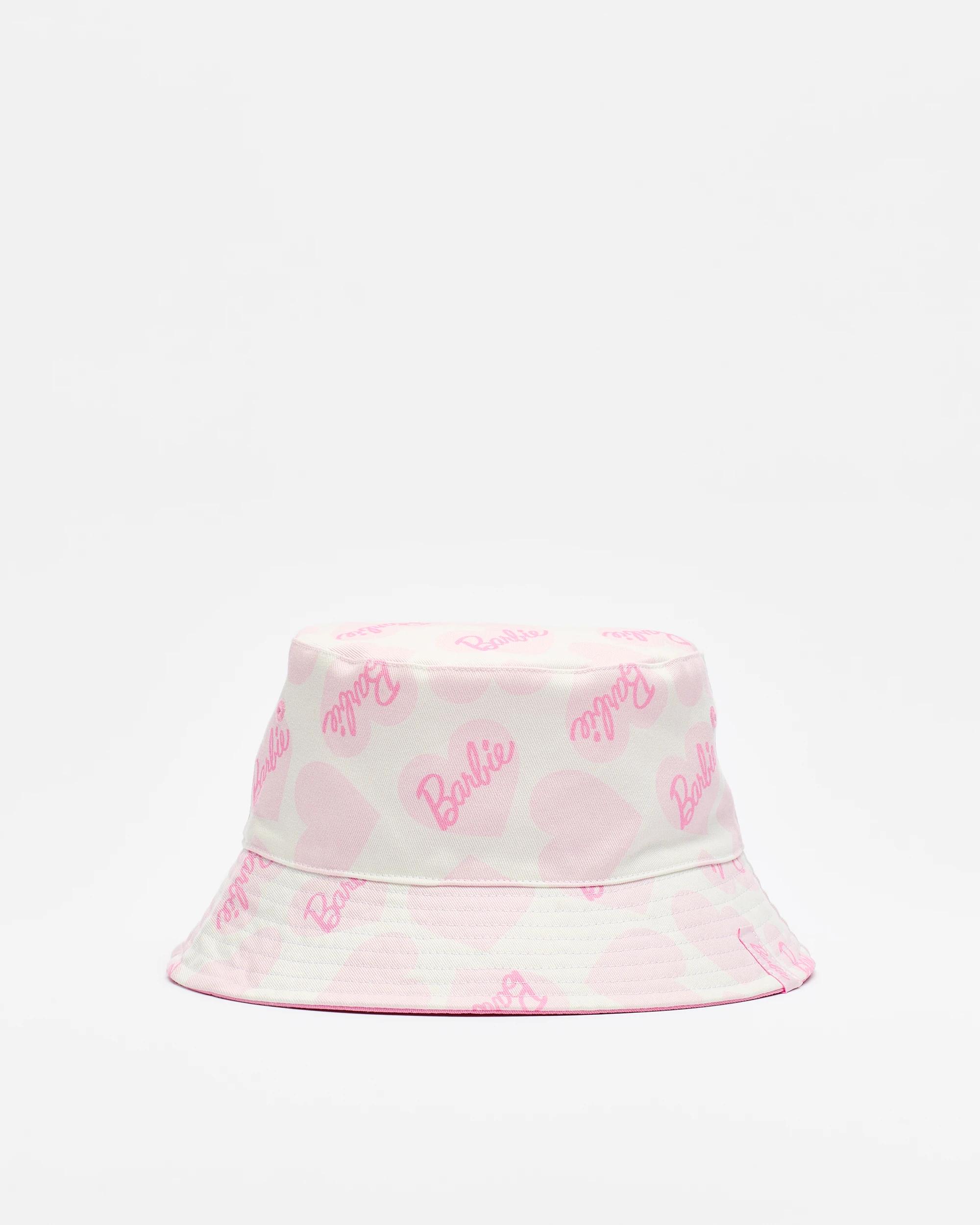 1 Kids Licensed Barbie Hearts Reversible Bucket Hat PINK, 1 of 3
