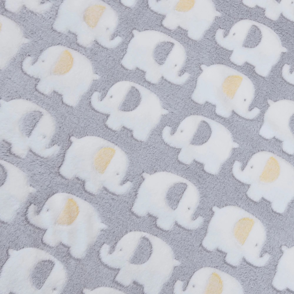 4 Big Softies Coral Fleece Blanket, Grey Elephant, 4 of 5