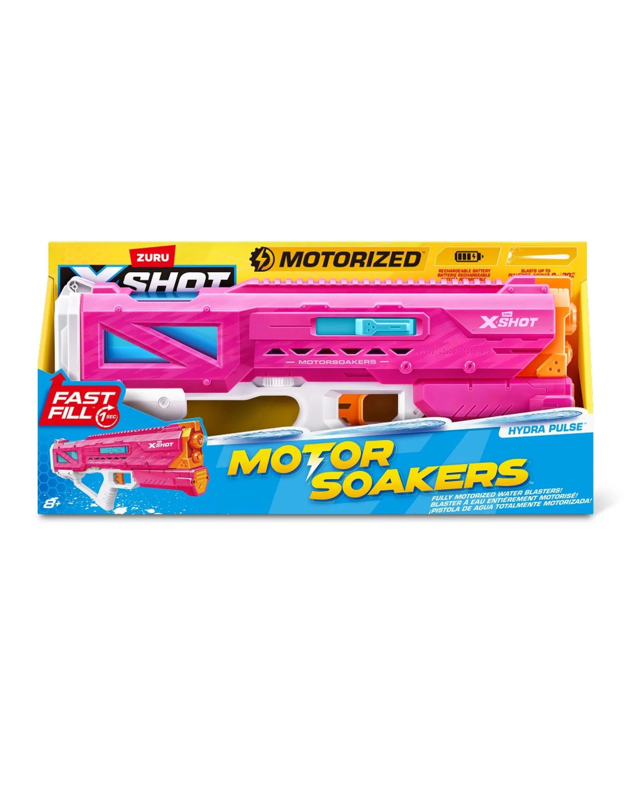 1 Zuru XShot Fast Fill Motor Soakers Hydra Pulse Water Blaster - Pink, 1 of 7