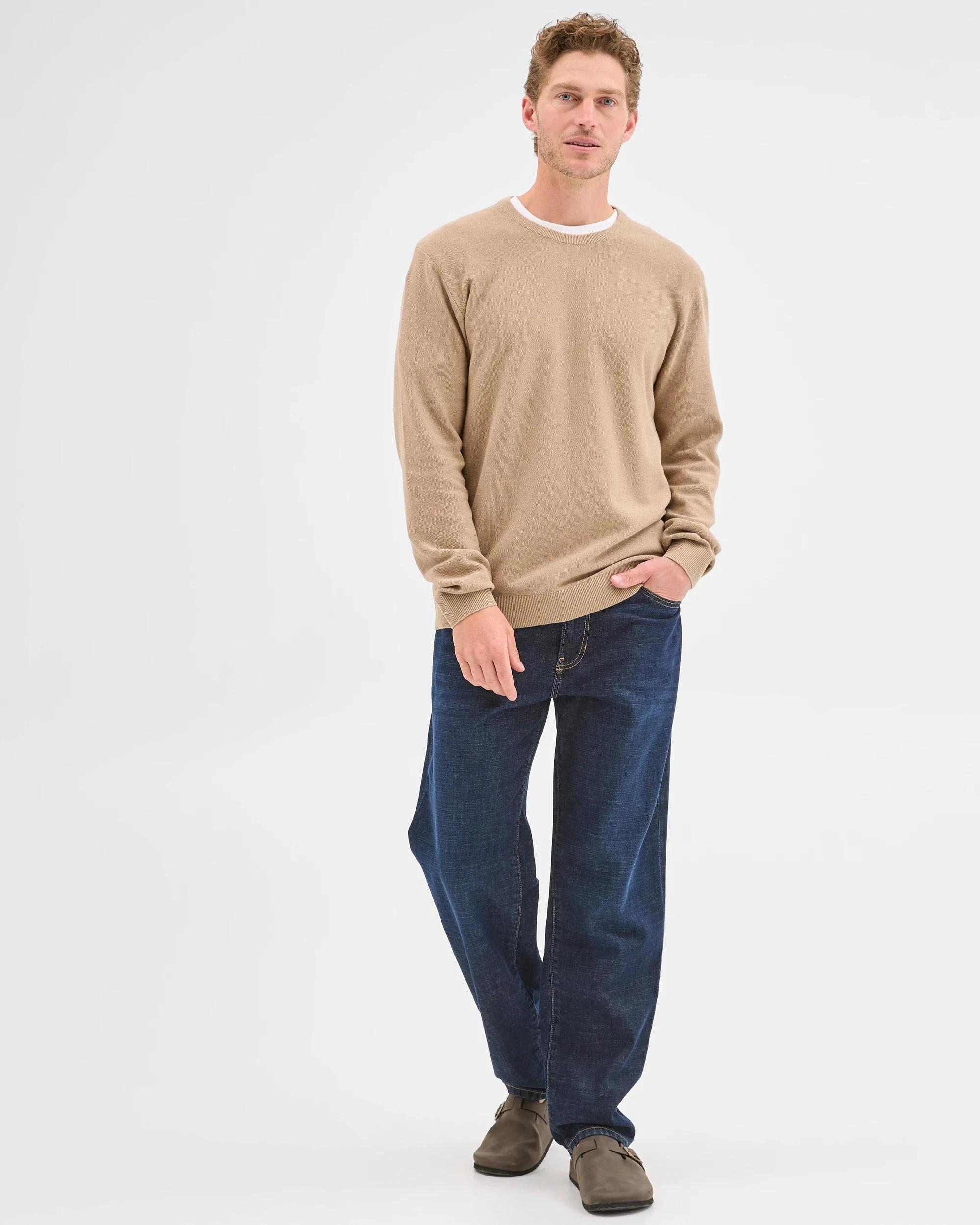 2 Target Australian Cotton Crew Knit Jumper LATTE MARLE, 2 of 5