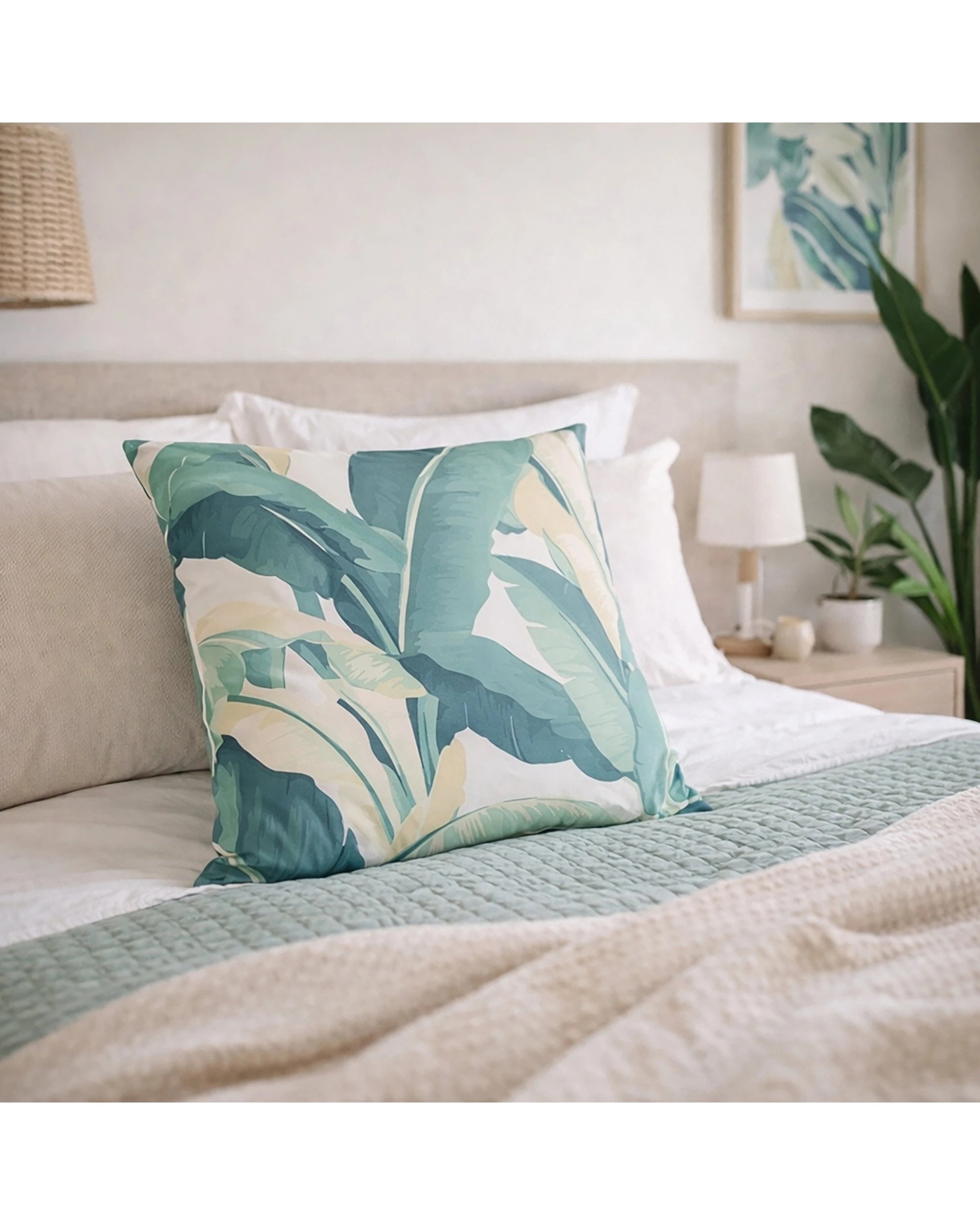 3 Urban Style Lounge Cushion Decorative Throw Pillow Palm Leaves 45x45cm - Multi, 3 of 6
