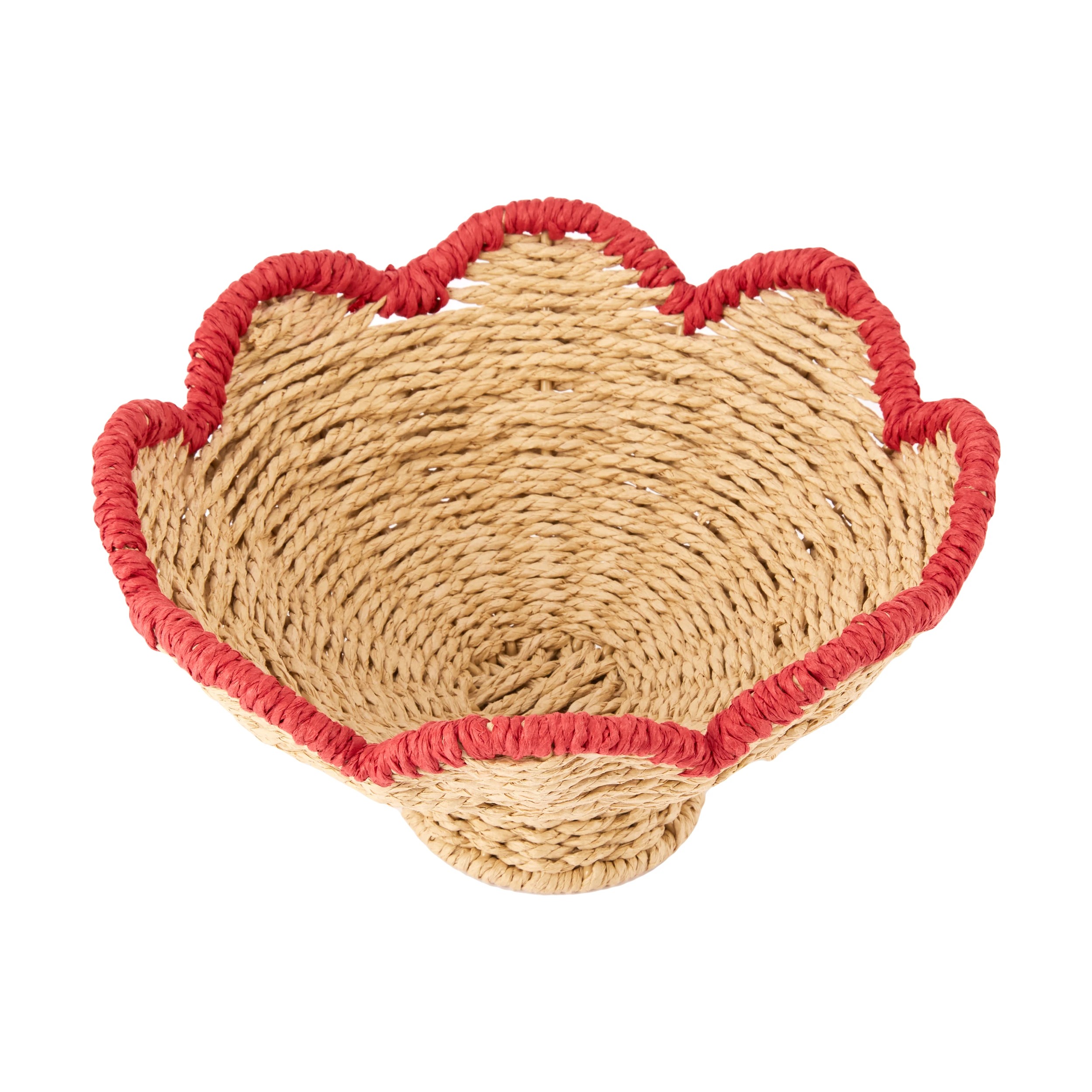 1 Red Edge Woven Bowl, 1 of 6