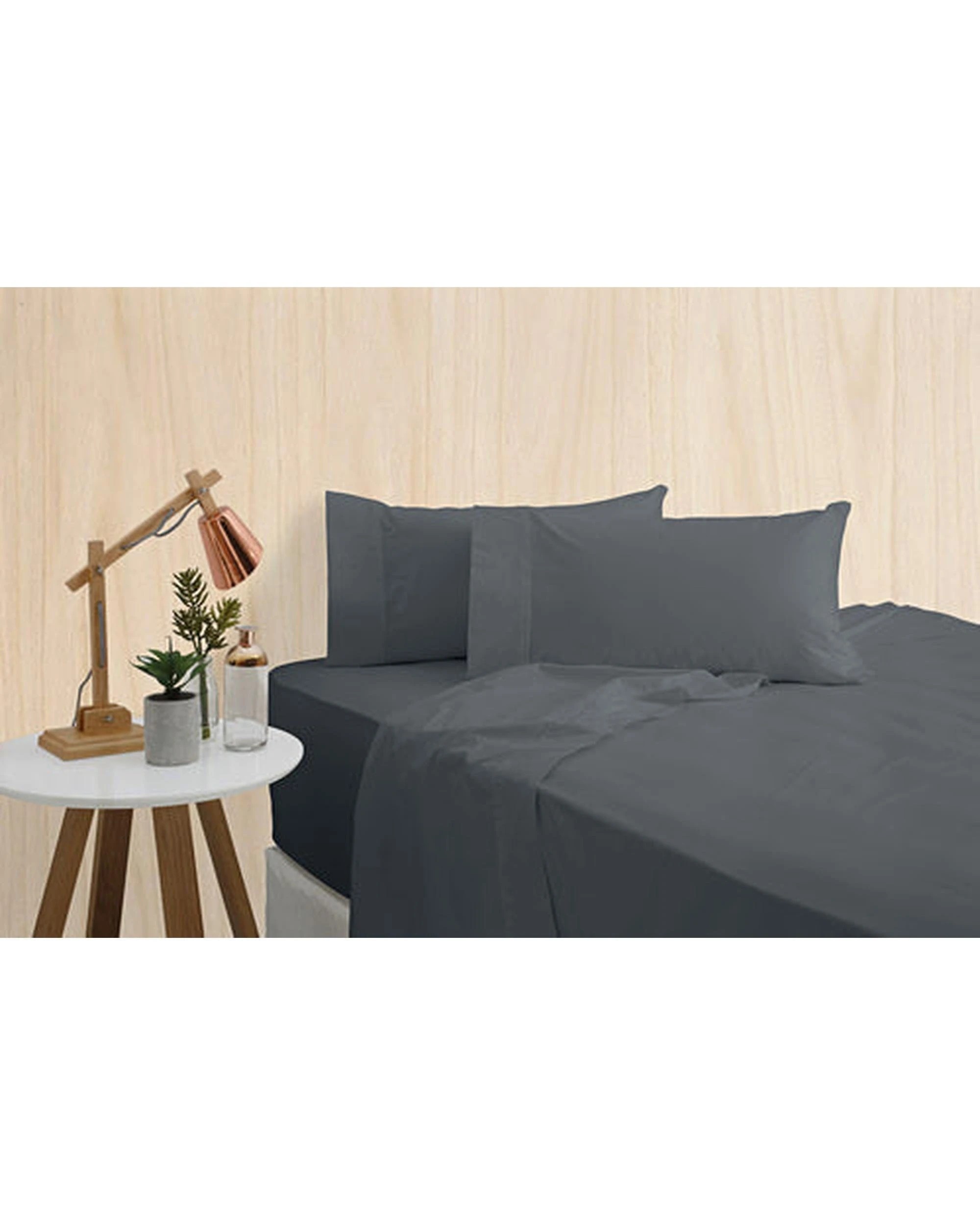 2 Bas Phillips Bamboo & Cotton 400Tc Blend Sheet Set - Queen Bed - Charcoal, 2 of 4