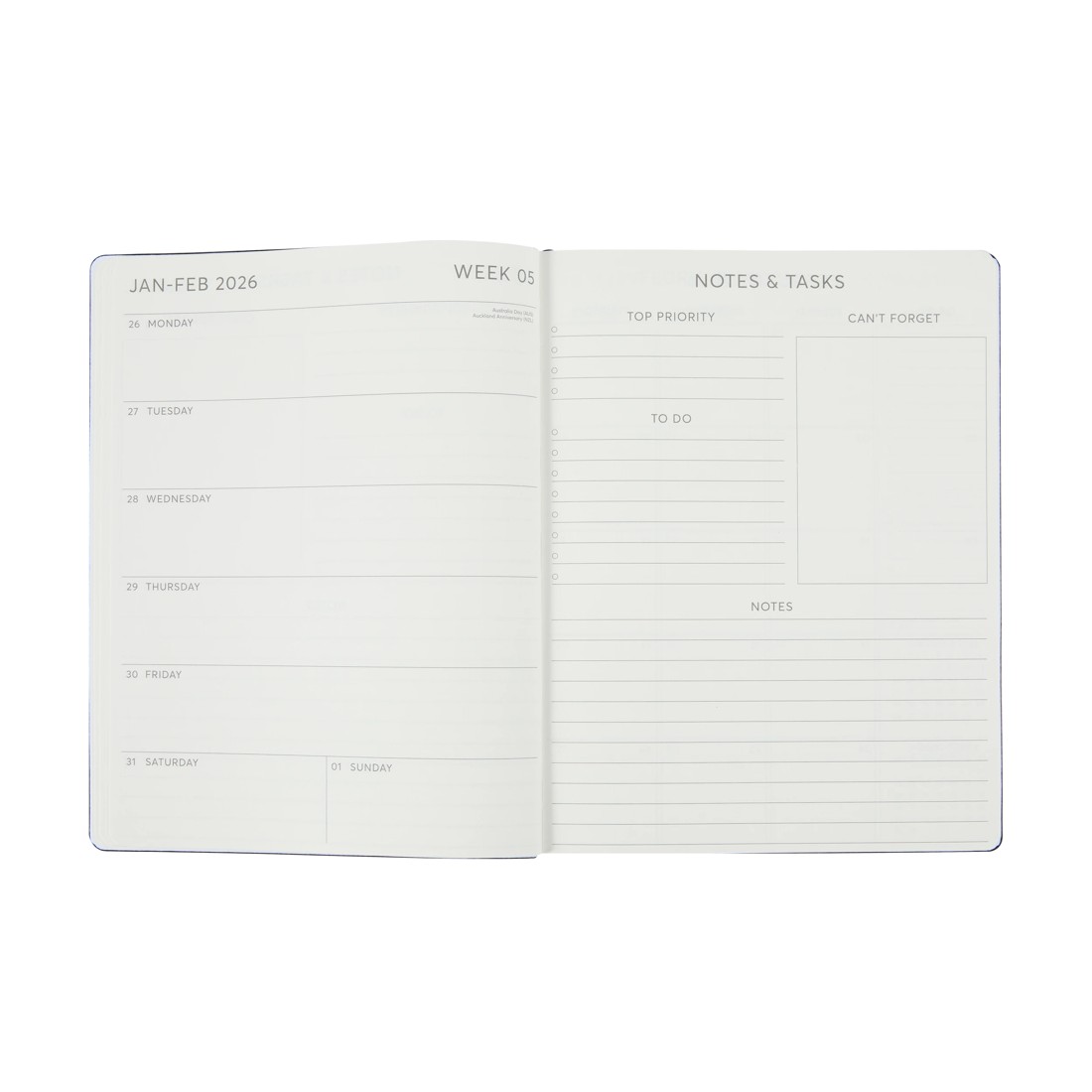 2 2026 Weekly Diary - Black, 2 of 8