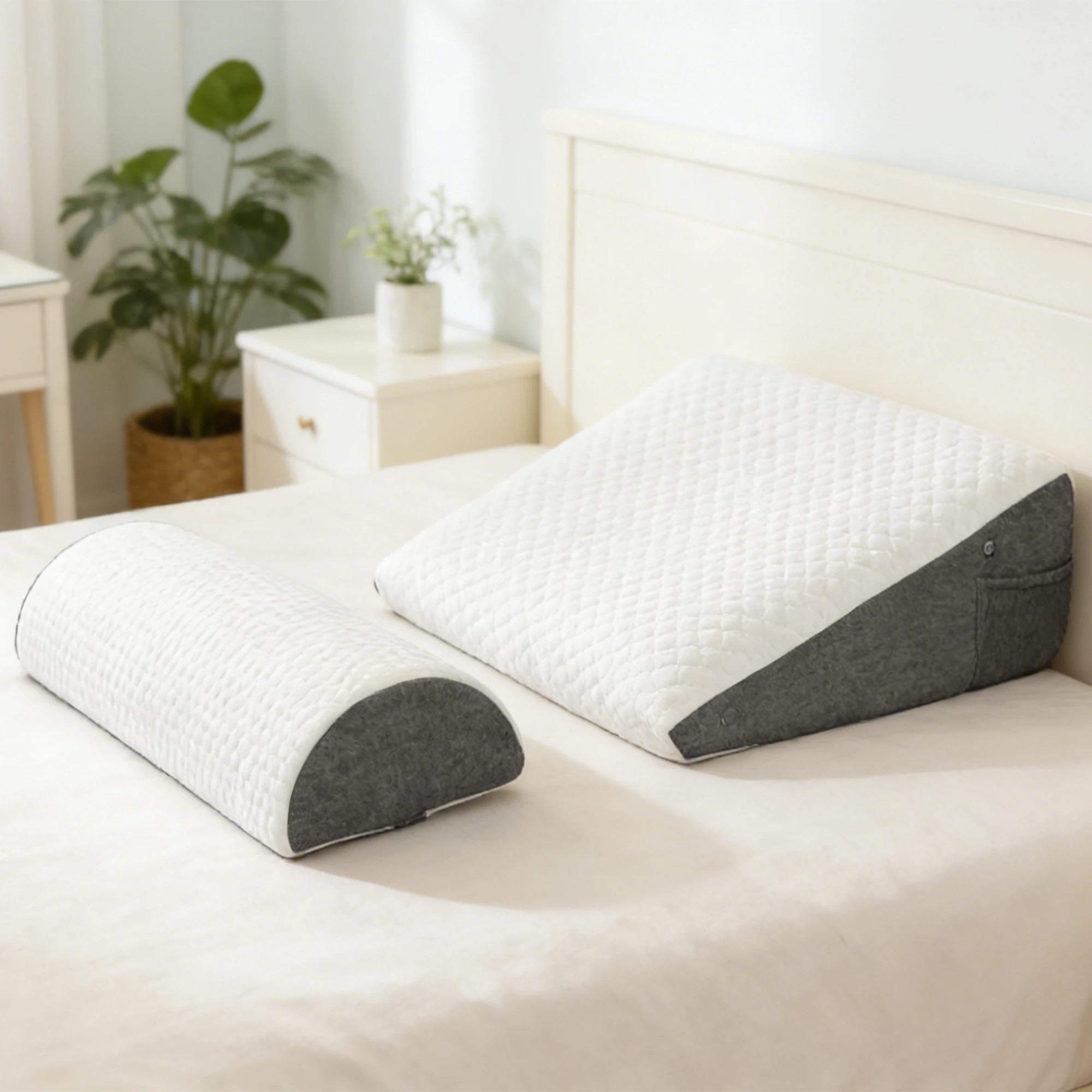 7 Dreamz Memory Foam Wedge Pillow Bed Back Neck Support Leg Raiser Cushion, 7 of 9