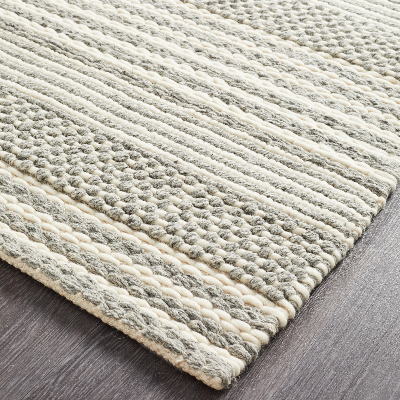 3 Common Ground Rugs Nordica 313 280x190cm - Large Plain & Textured Rug - Silver, 3 of 7