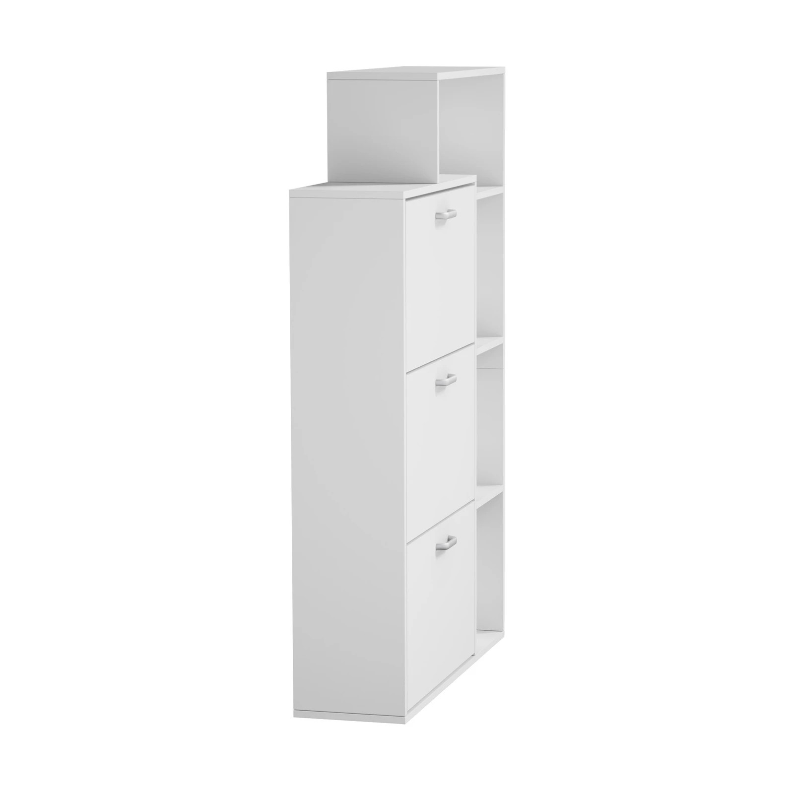 6 Oikiture Shoe Cabinet Storage 3 Doors Shoes Rack Display Shelves - White, 6 of 8