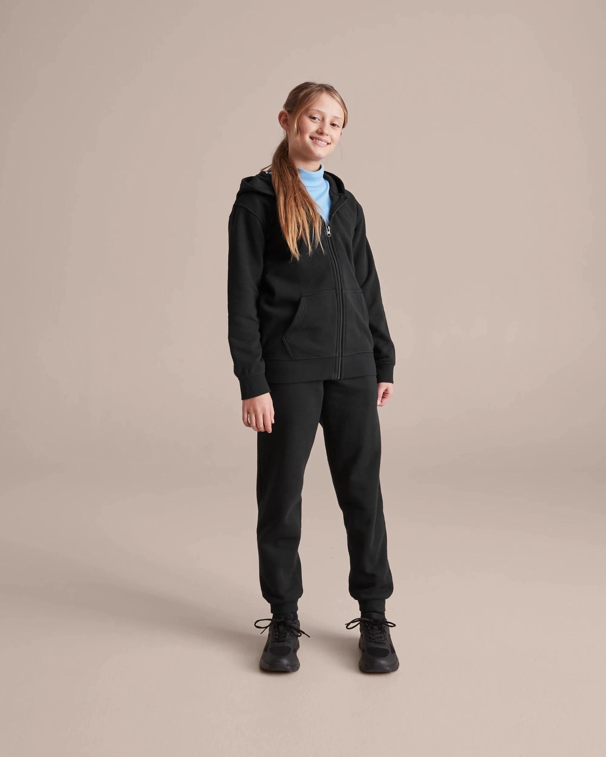 1 Target School Fleece Zip Thru Hoodie BLACK, 1 of 10