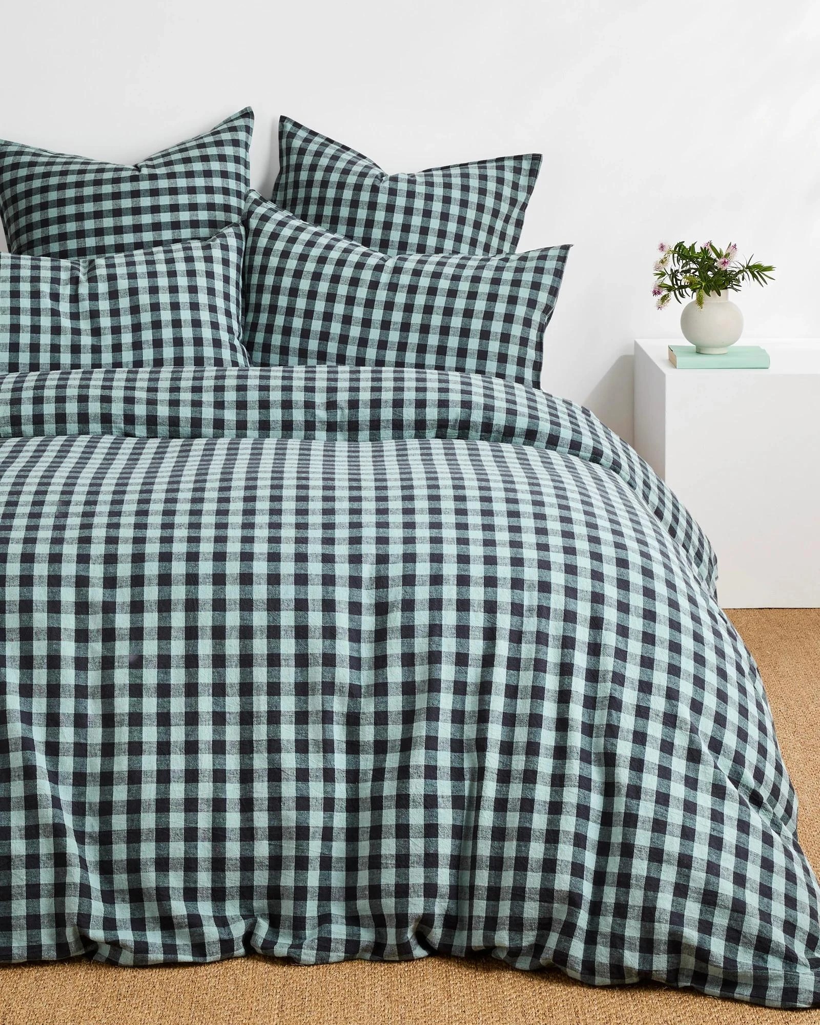 1 Target Darby Gingham Linen/Cotton Quilt Cover Set - King Bed - Green, 1 of 3