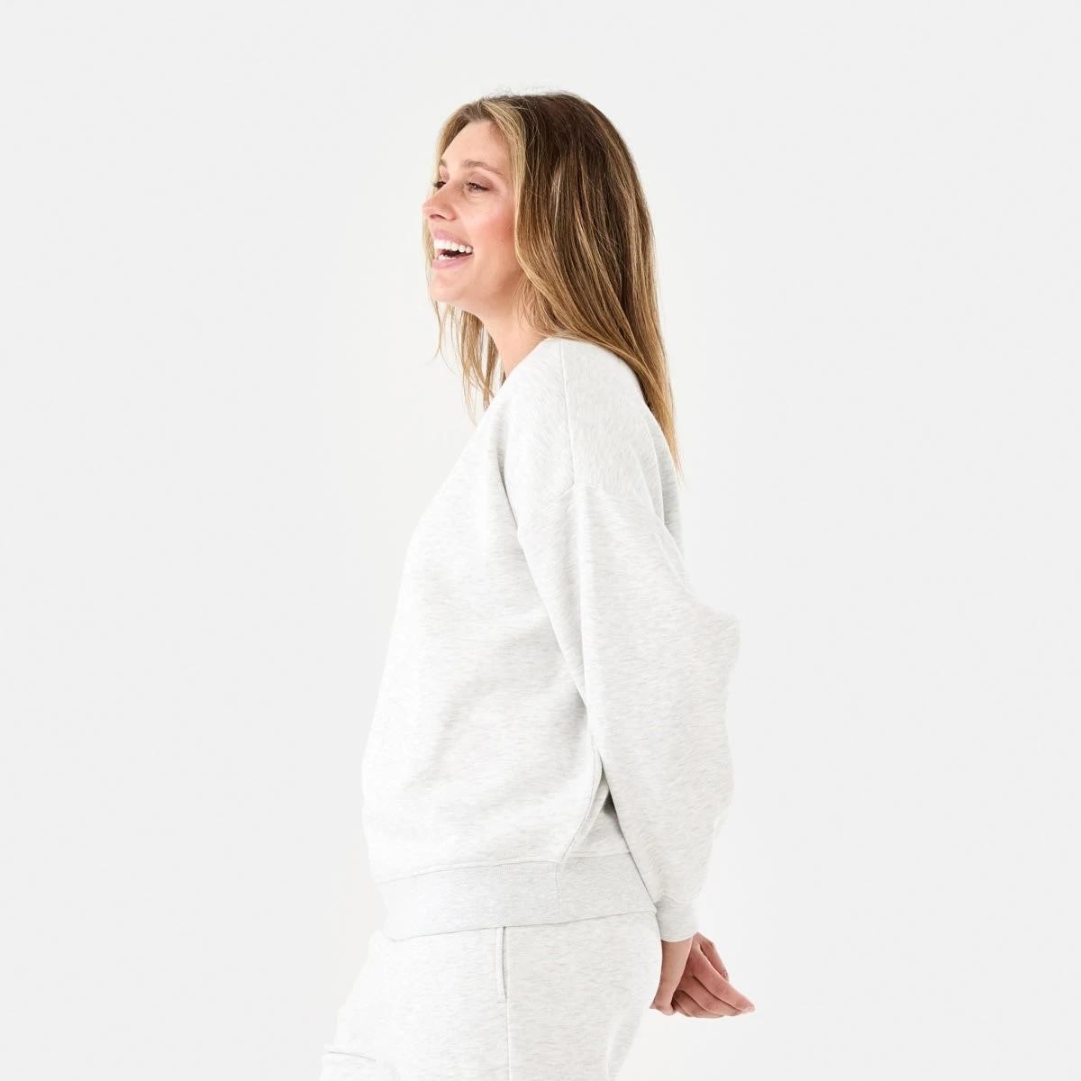 2 Oversized Crew Neck Sweatshirt Wht Marle, 2 of 6