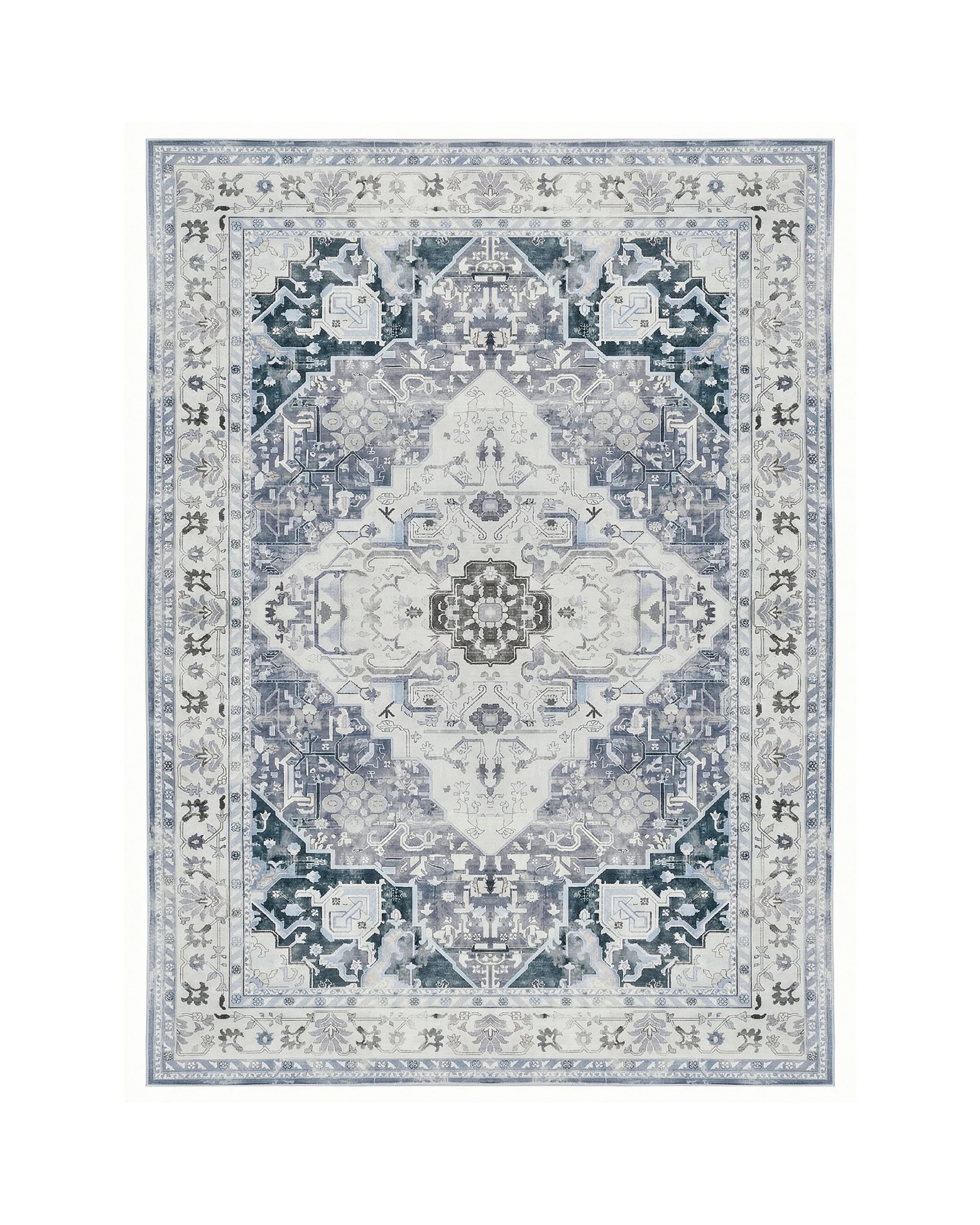 1 Advwin Large Floor Rug 160 x 230cm Vintage Thick Carpet - Grey, 1 of 7