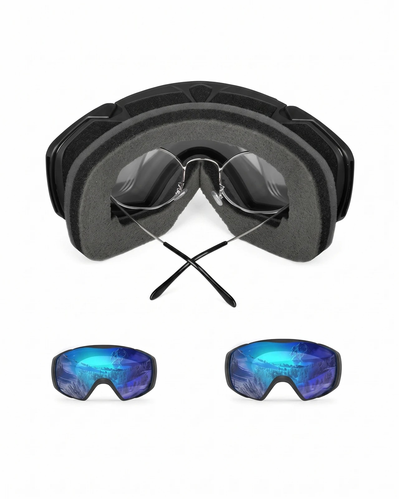 2 OutdoorMaster Ski Goggles with Cover OTG Anti Fog Snowboard Glasses UV Protection, 2 of 7