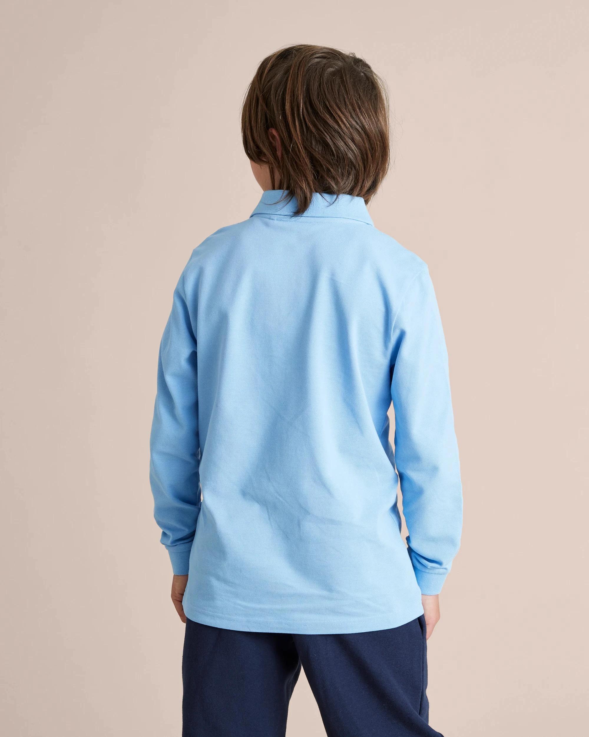 2 Target Long Sleeve Polo Top SKY BLUE, 2 of 8