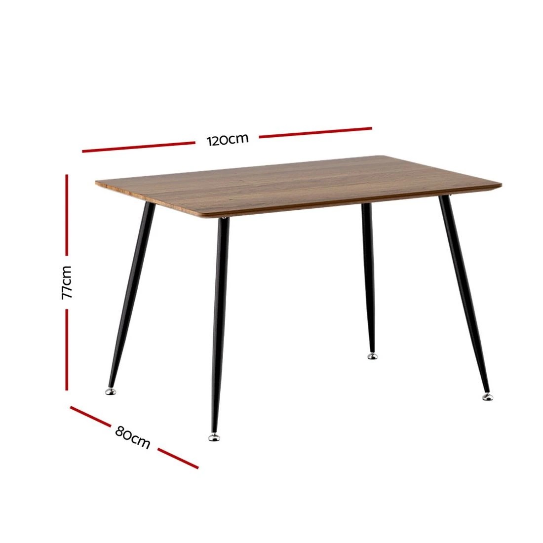 3 Artiss Dining Table 4 Seater Wooden Table Rectangular 120CM - Natural, 3 of 7