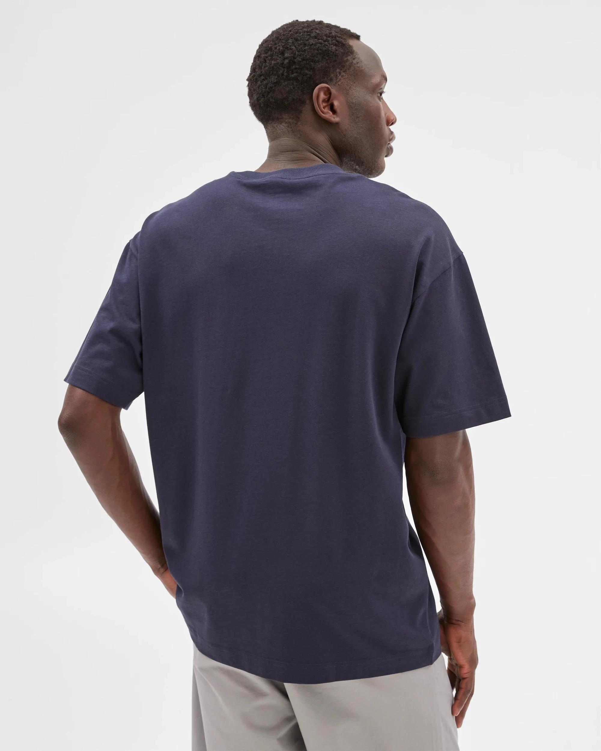 6 Commons Australian Cotton Oversized Heavy Core T-Shirt NAVY BLUE, 6 of 9