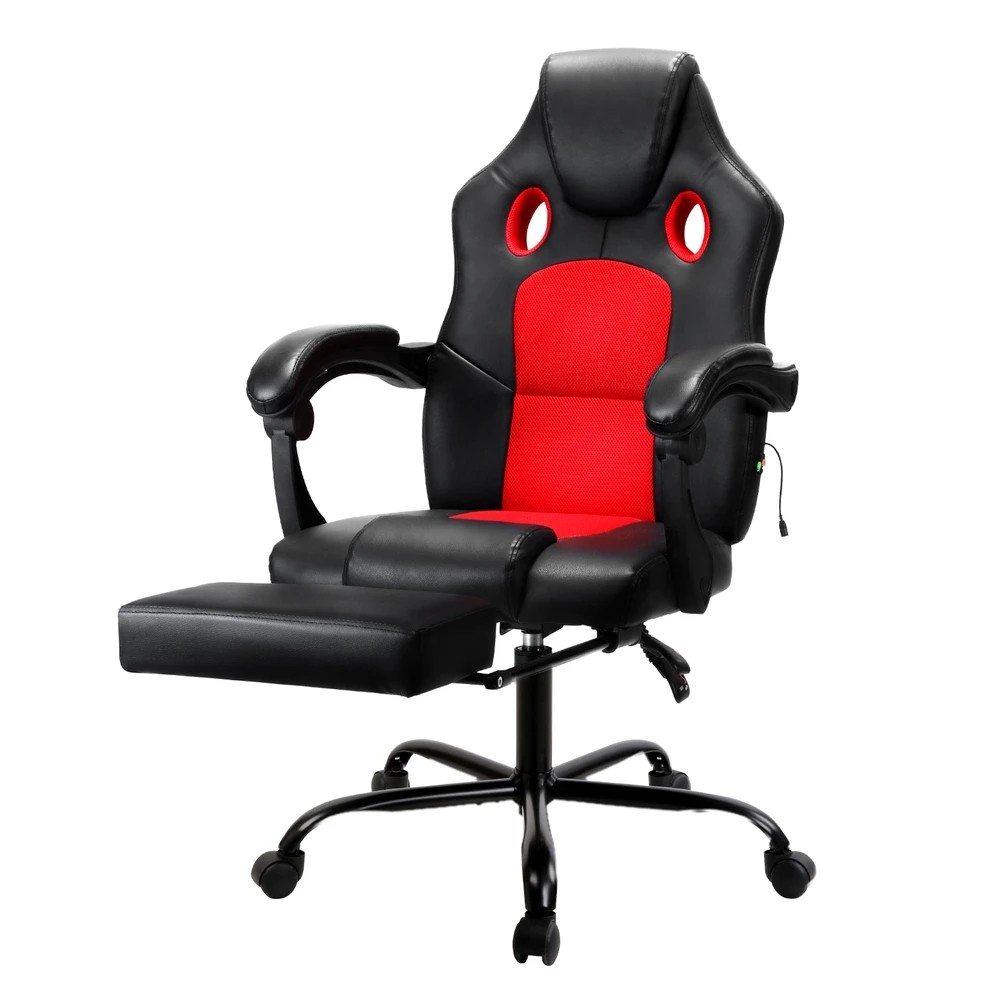 1 Artiss 2 Point Massage Gaming Office Chair PU Leather - Multi, 1 of 5