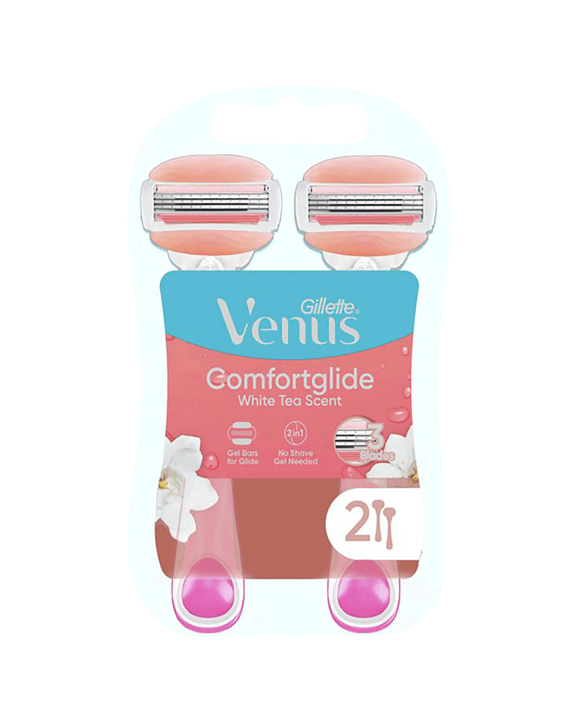 2 Pack Gillette Venus 2 in 1 Razor Plus Shave Gel Bars