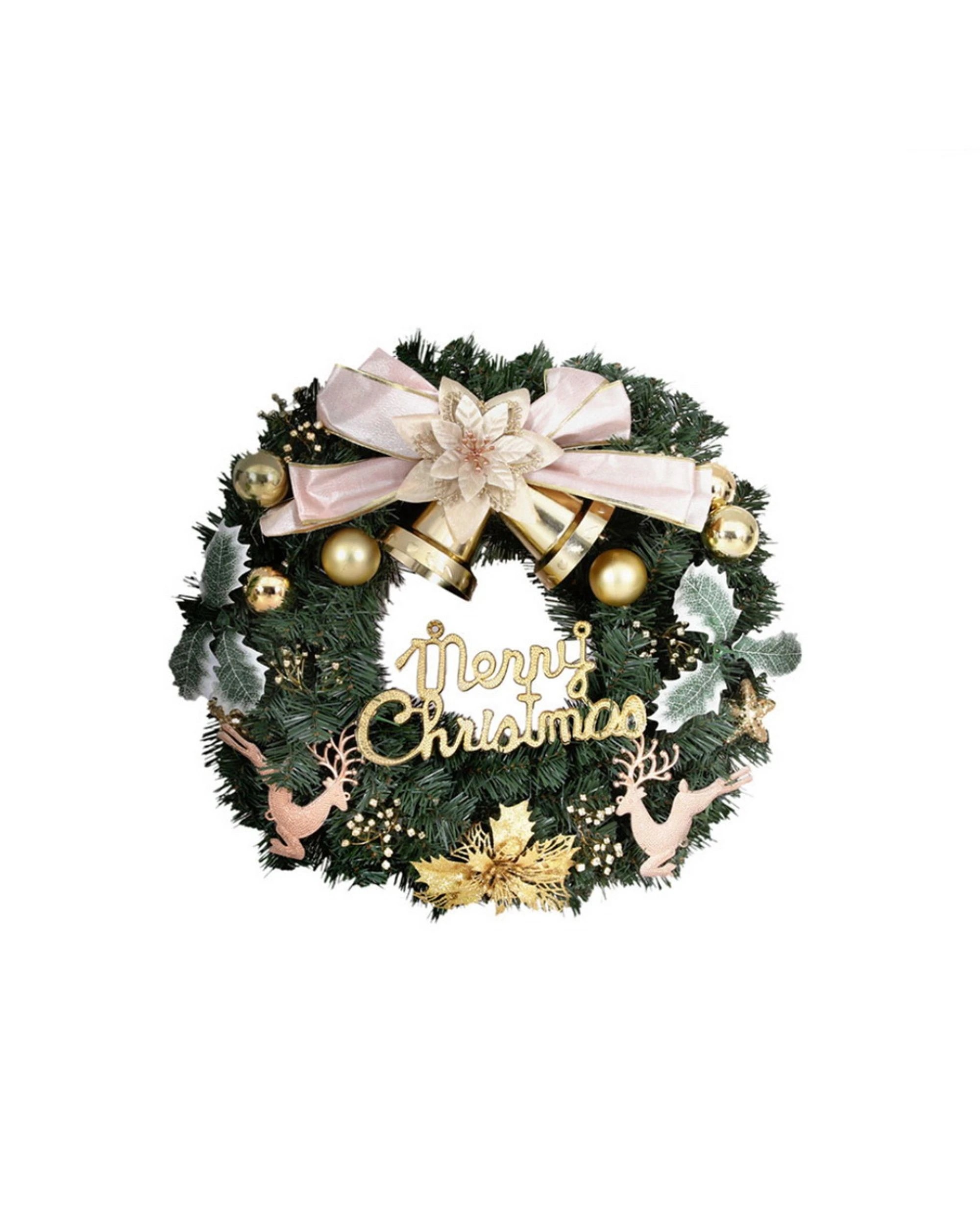 1 Jingle Jollys Christmas Wreath 60cm Garland Flowers Baubles Party Decorations
 - Green, 1 of 3