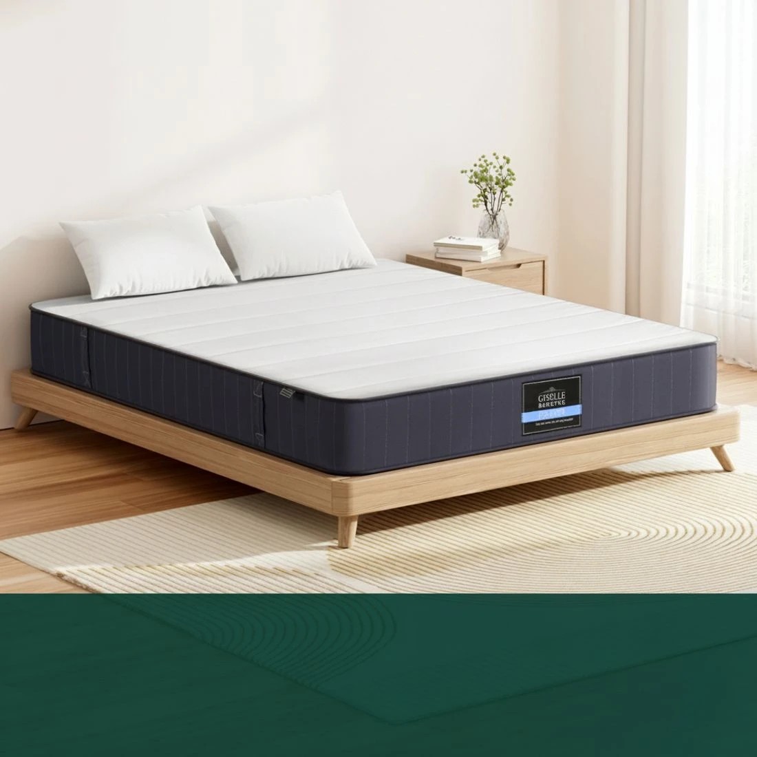 4 Giselle Bedding Tight Top Mattress 20cm Double Bed Pocket Spring Hybrid Mattresses - Double Bed - Multi, 4 of 7