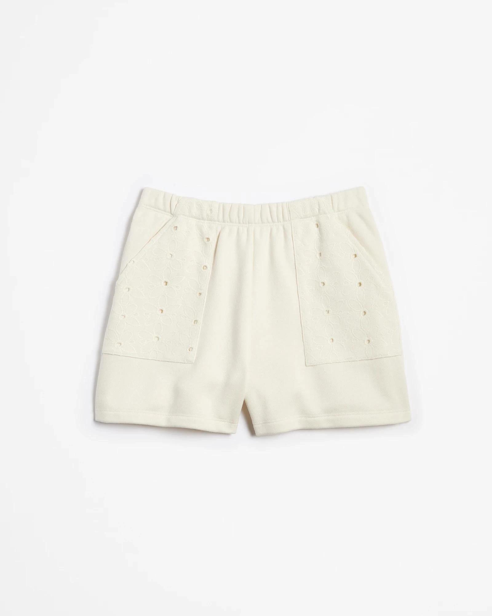 1 Target Australian Cotton Blend Fleece Crochet Pocket Shorts CREAM, 1 of 3